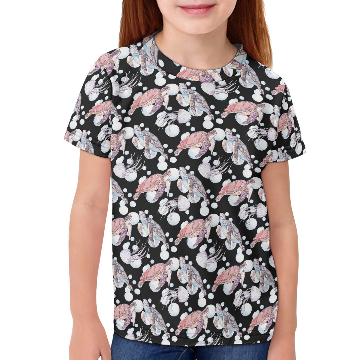 Sea Turtle Jellyfish Kids T-Shirt