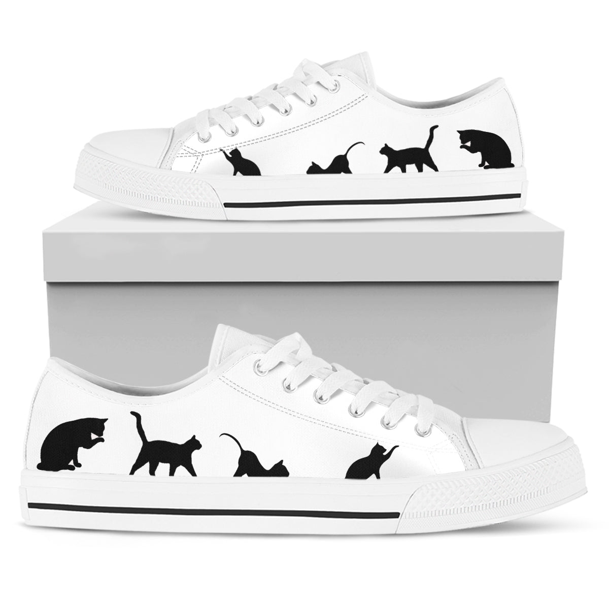Cat Silhouette Canvas Shoes