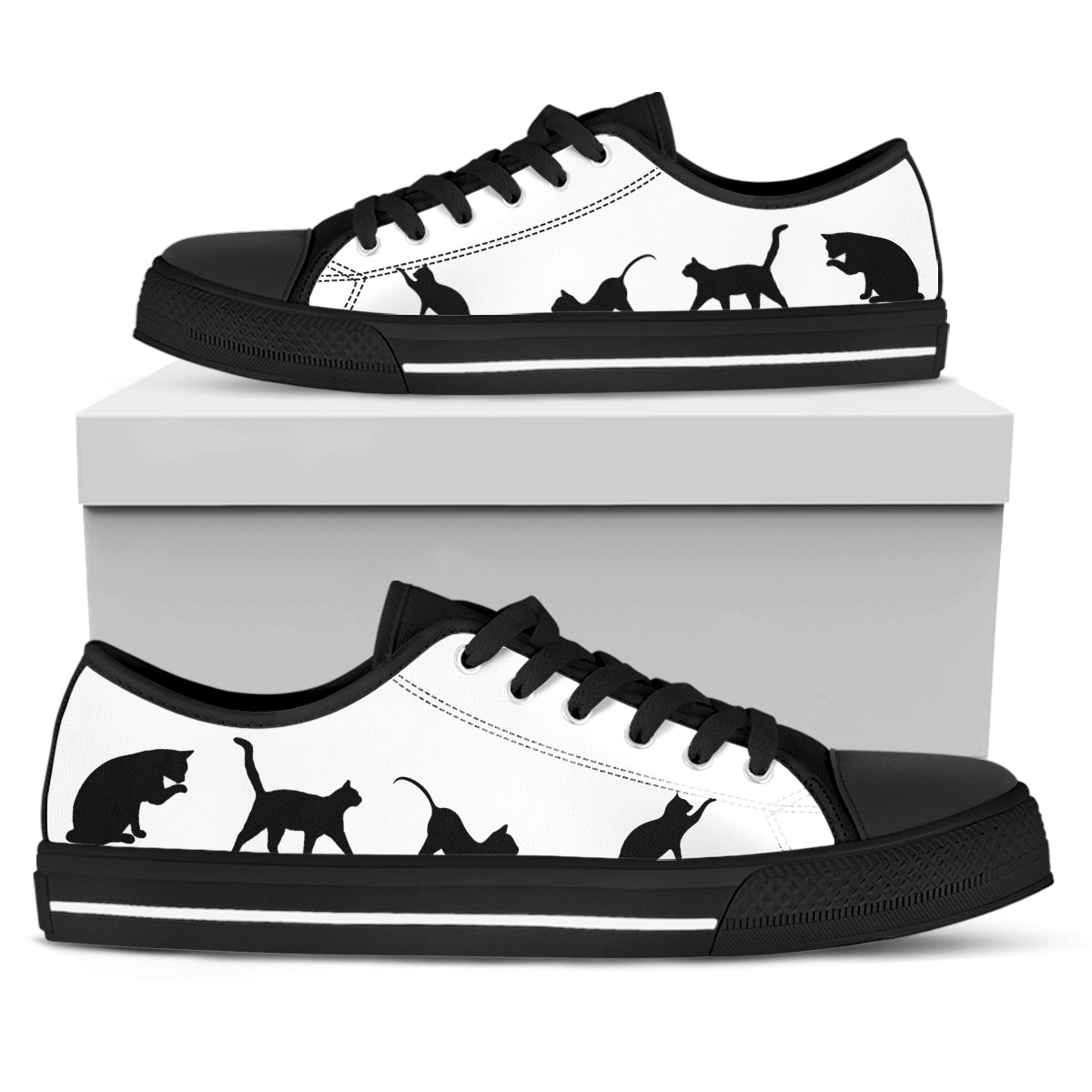 Cat Silhouette Canvas Shoes
