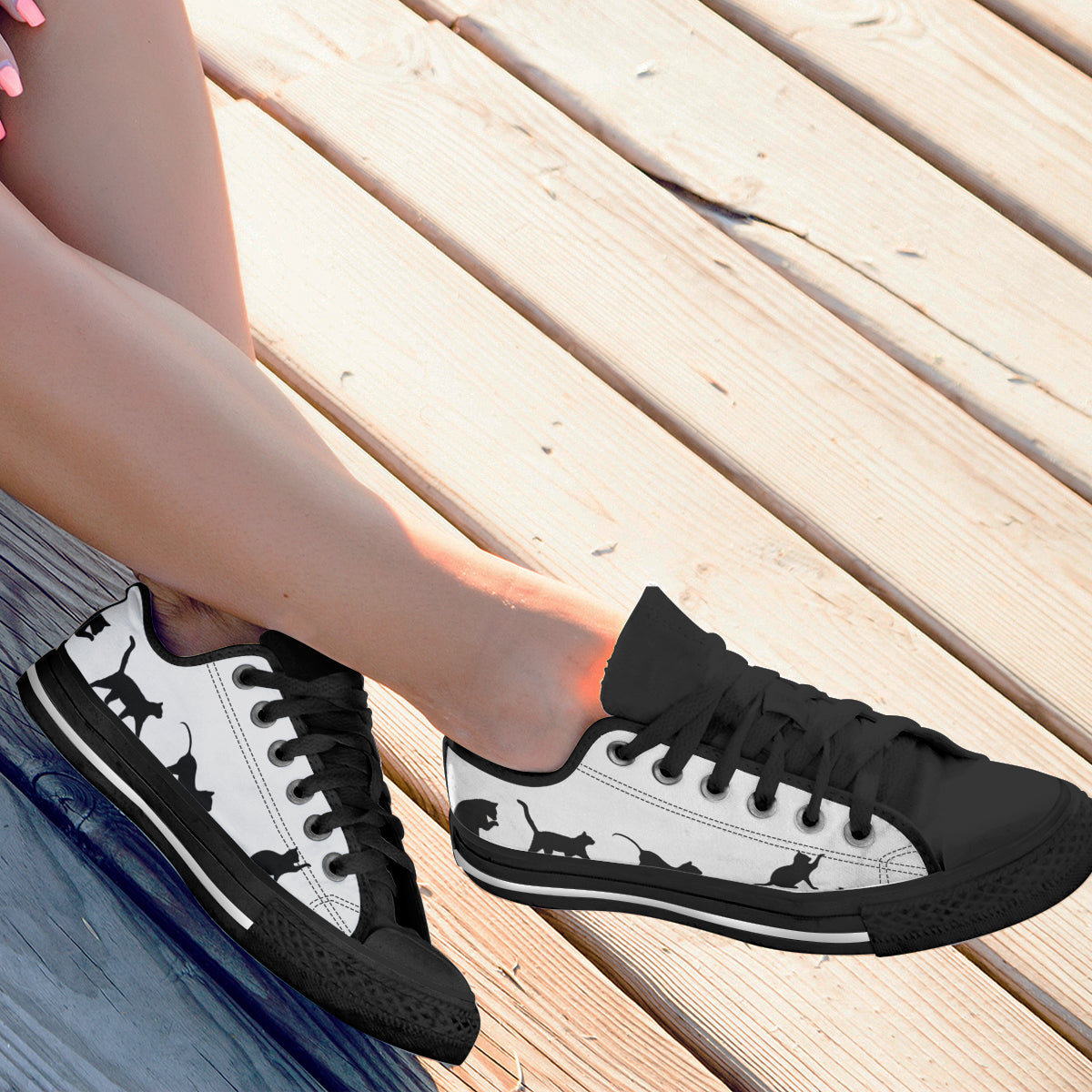 Cat Silhouette Canvas Shoes