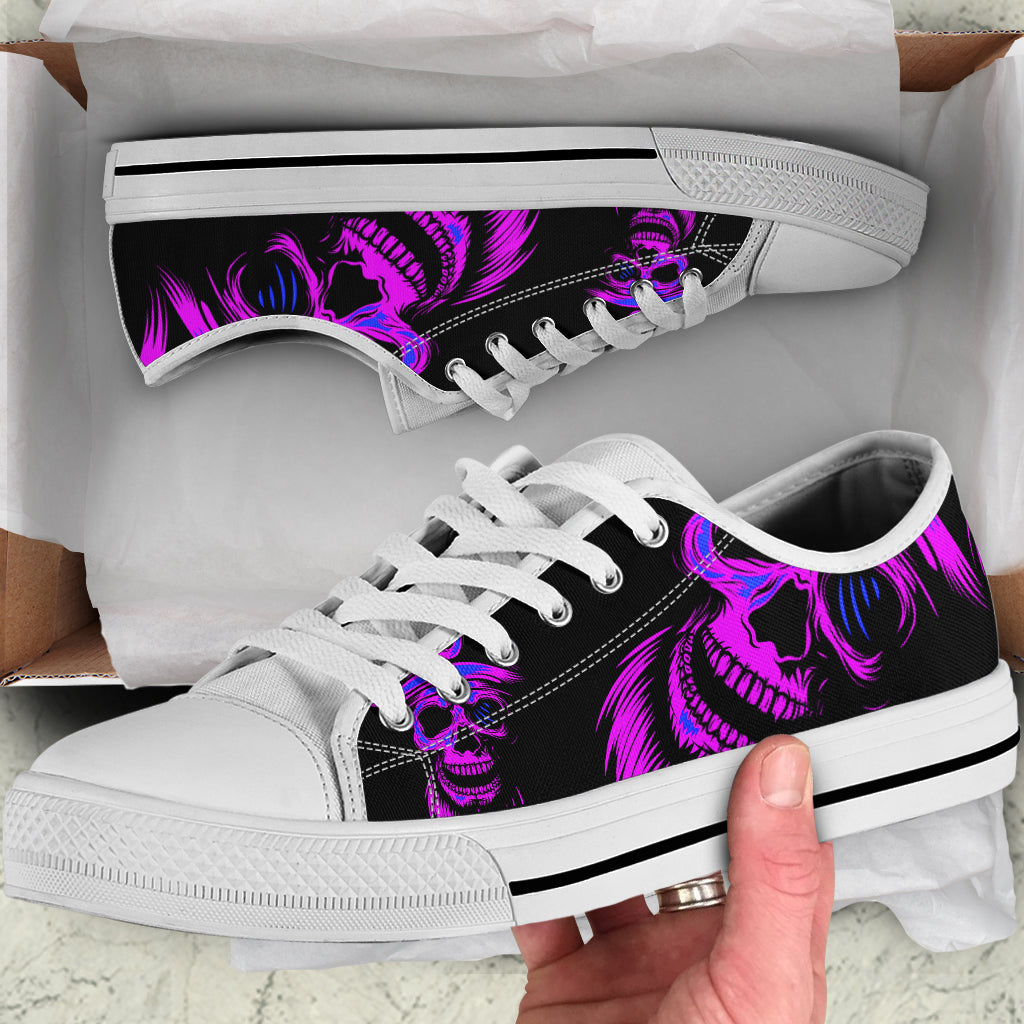 Purple Skull Canvas Shoes