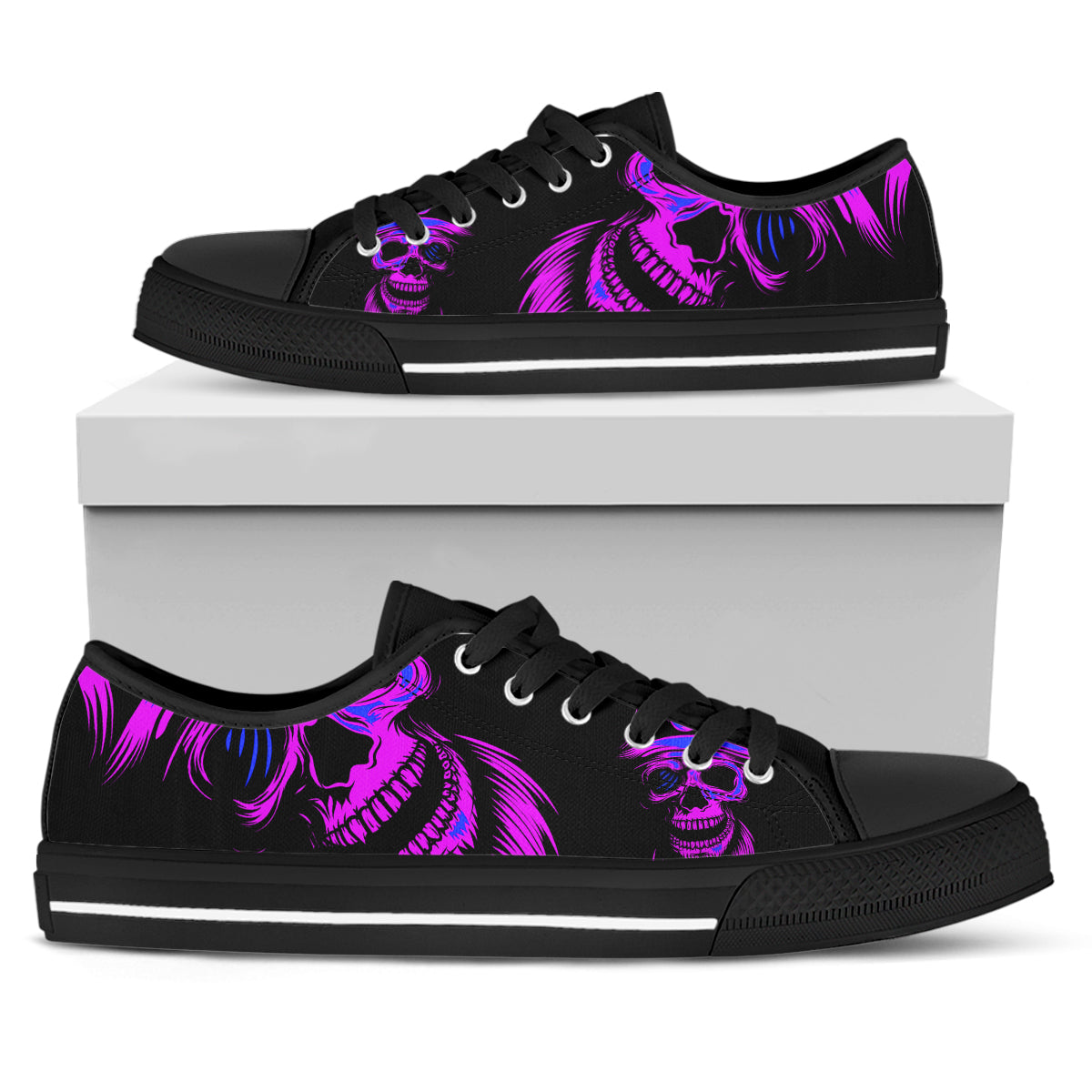 Purple Skull Canvas Shoes