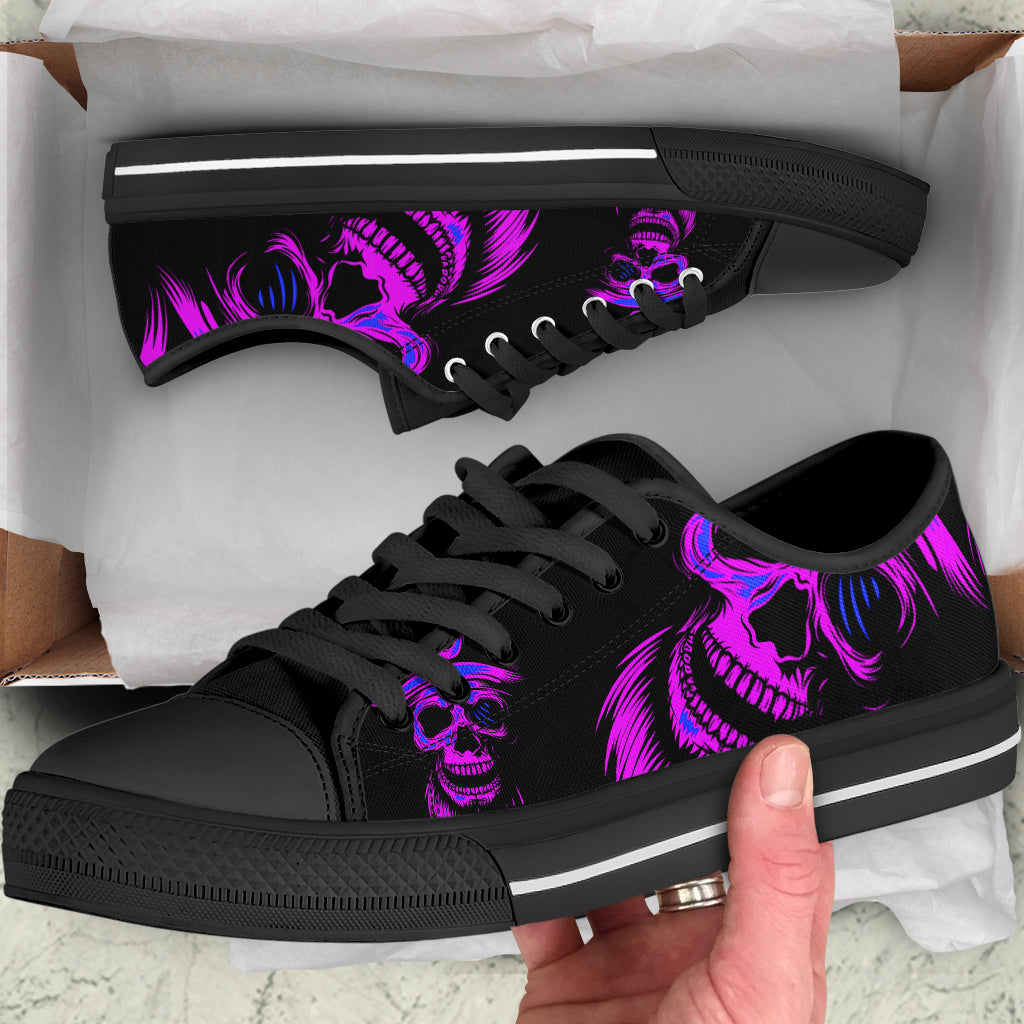 Purple Skull Canvas Shoes