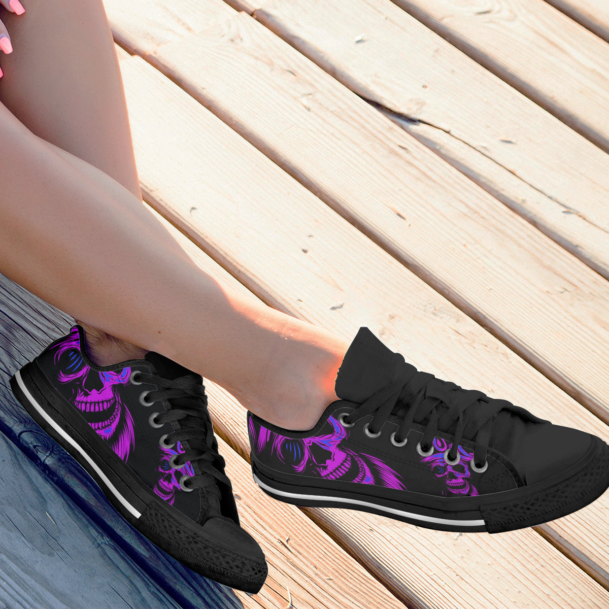 Purple Skull Canvas Shoes