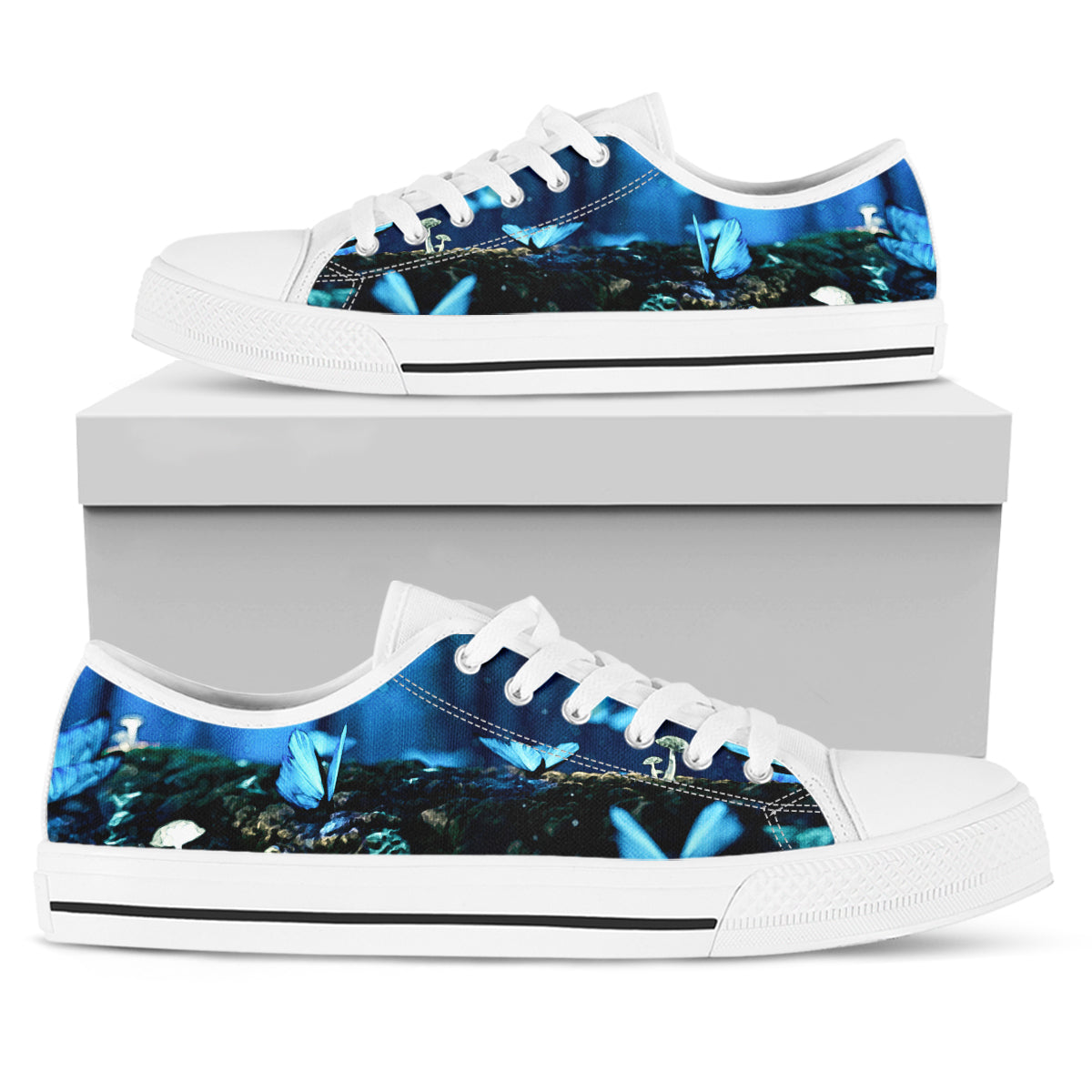 Blue Butterflies Canvas Shoes