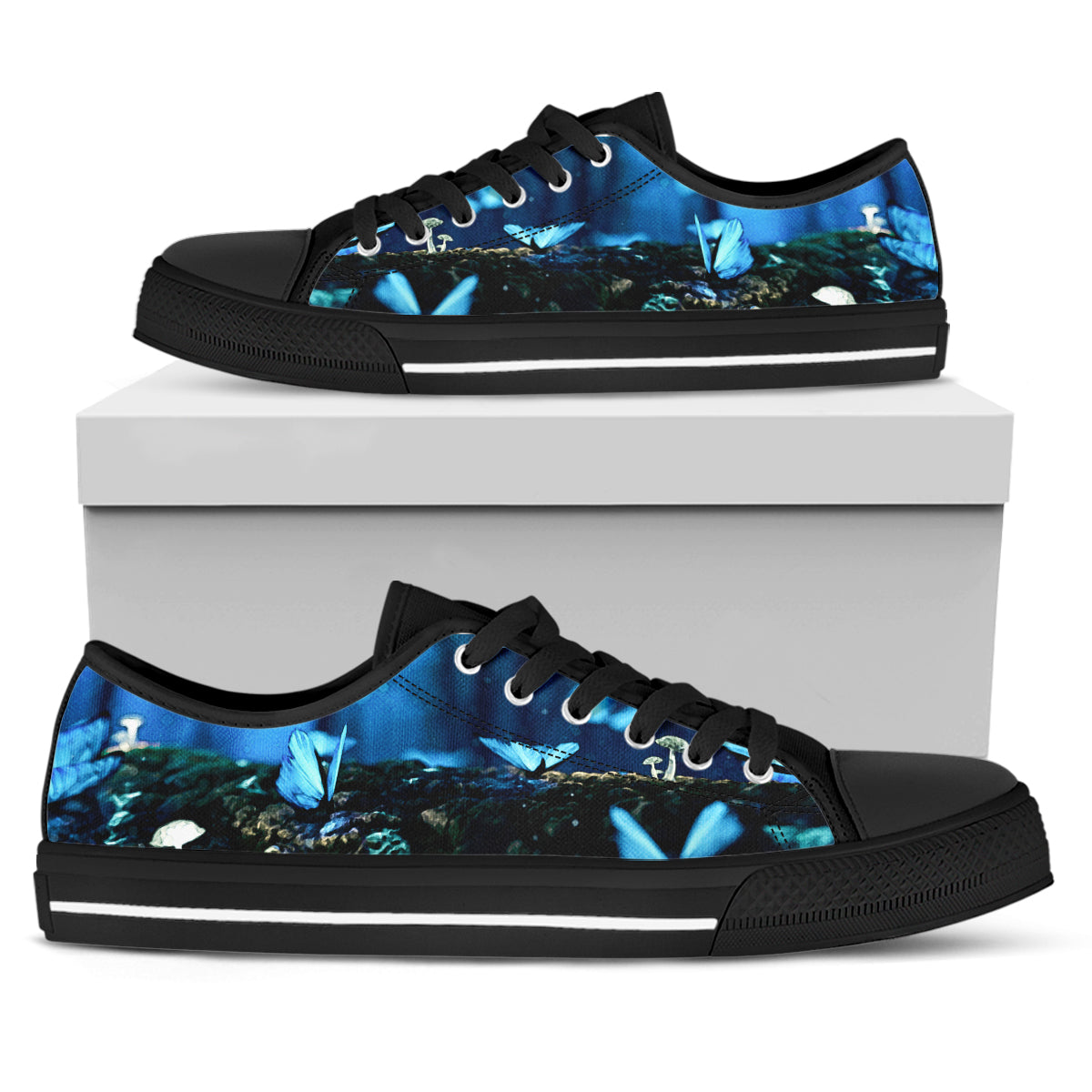 Blue Butterflies Canvas Shoes