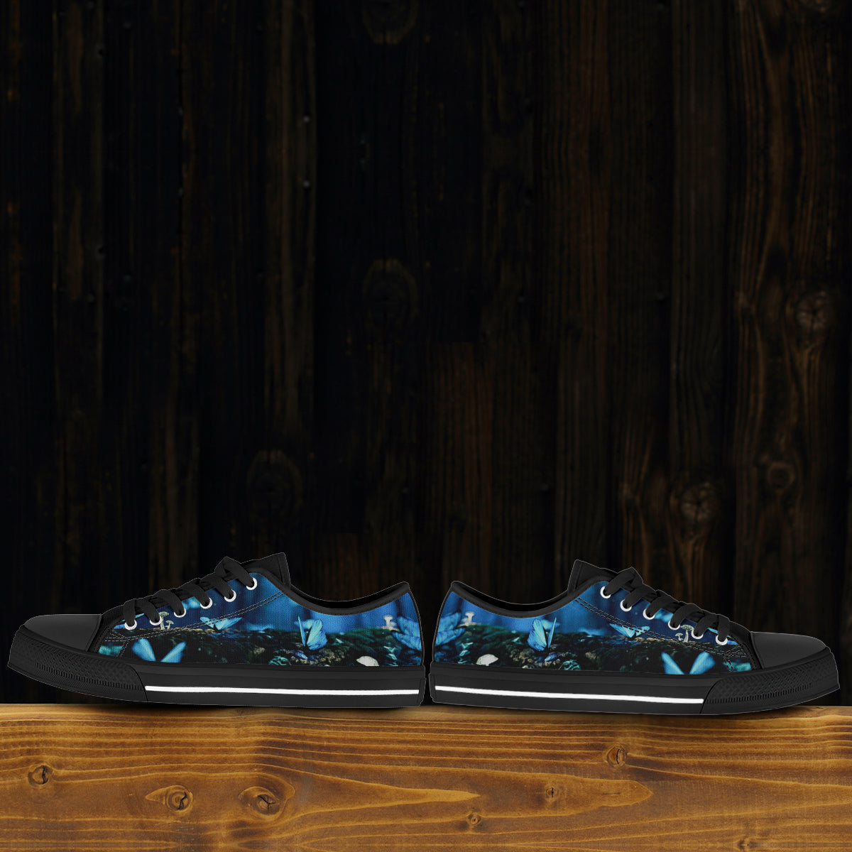 Blue Butterflies Canvas Shoes