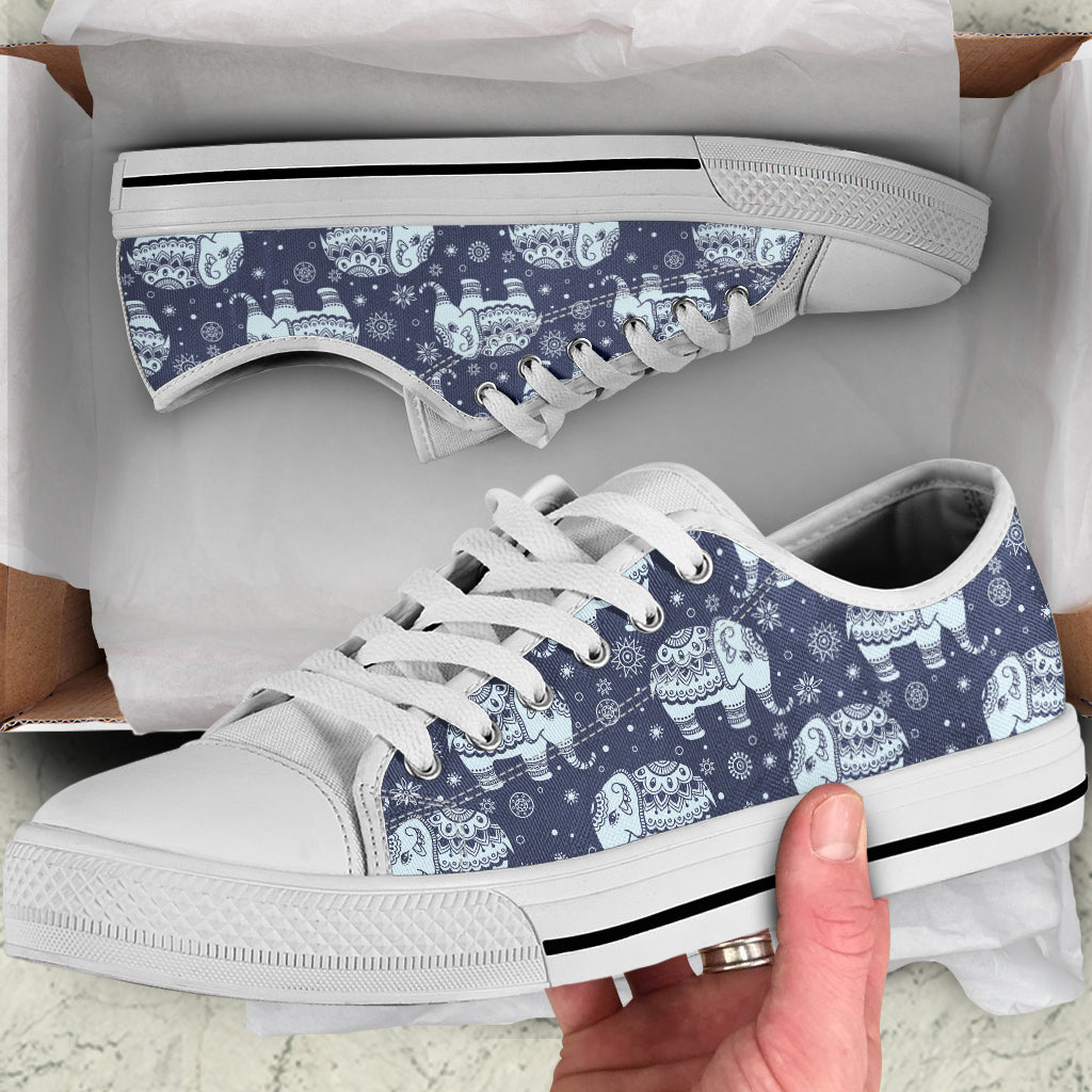Mandala Elephant Canvas Shoes