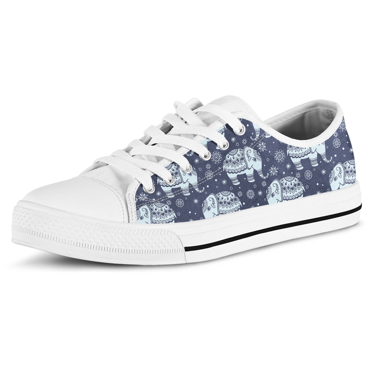 Mandala Elephant Canvas Shoes