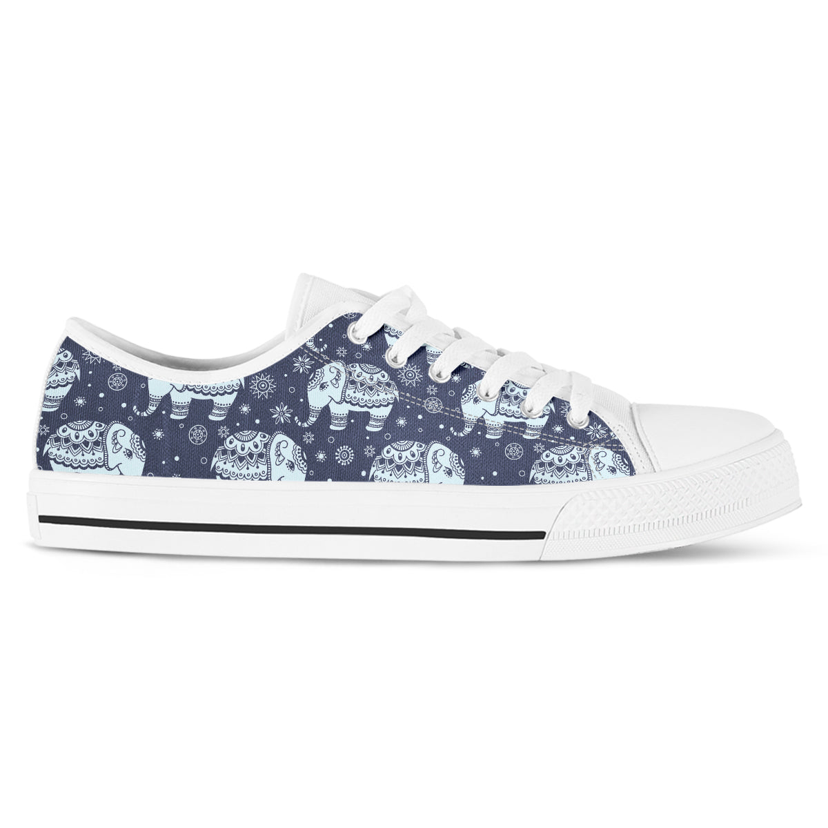 Mandala Elephant Canvas Shoes