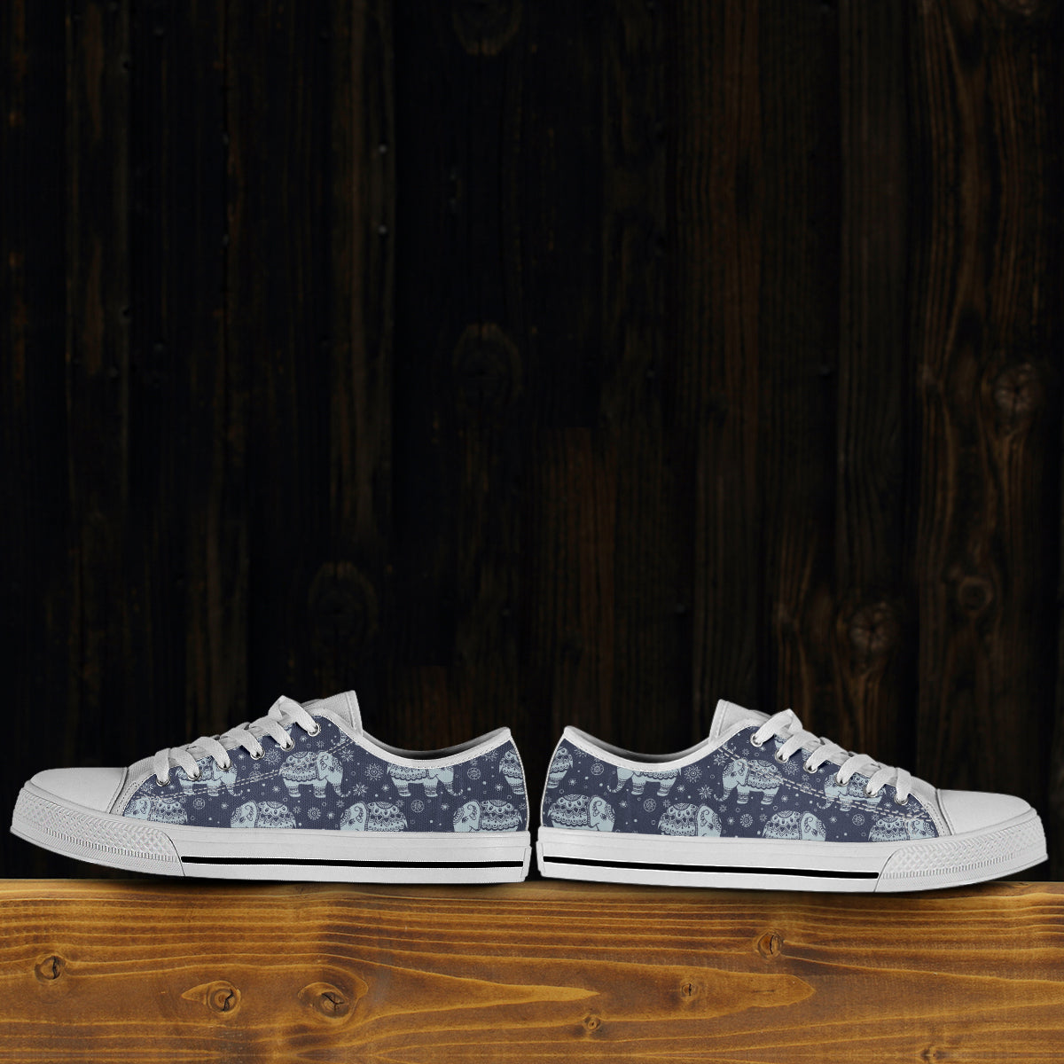 Mandala Elephant Canvas Shoes