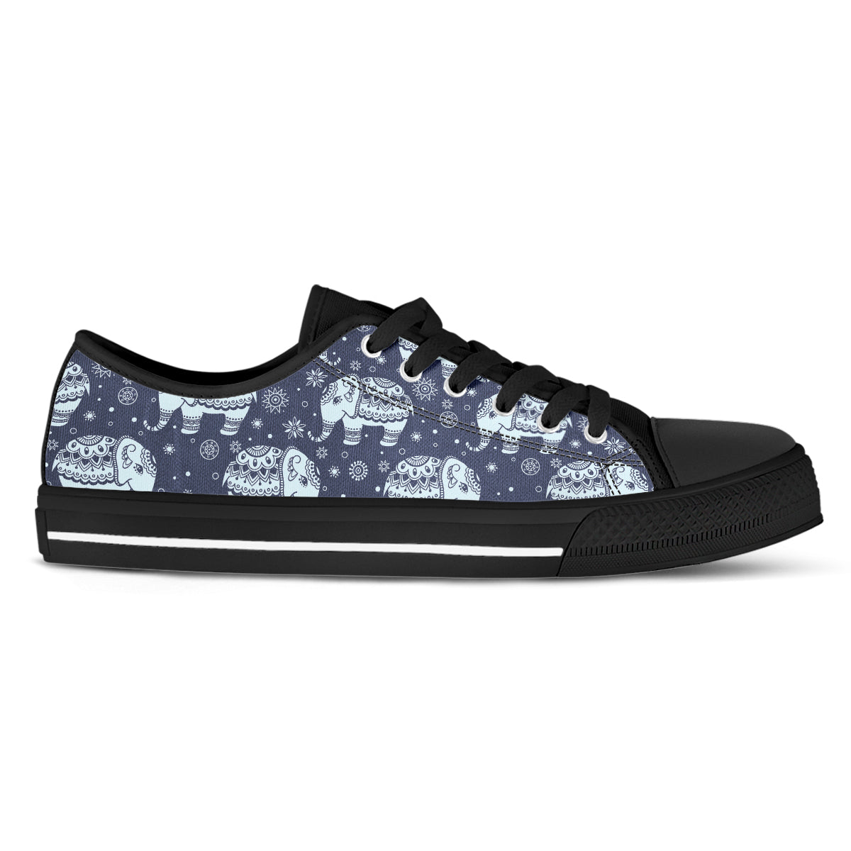 Mandala Elephant Canvas Shoes