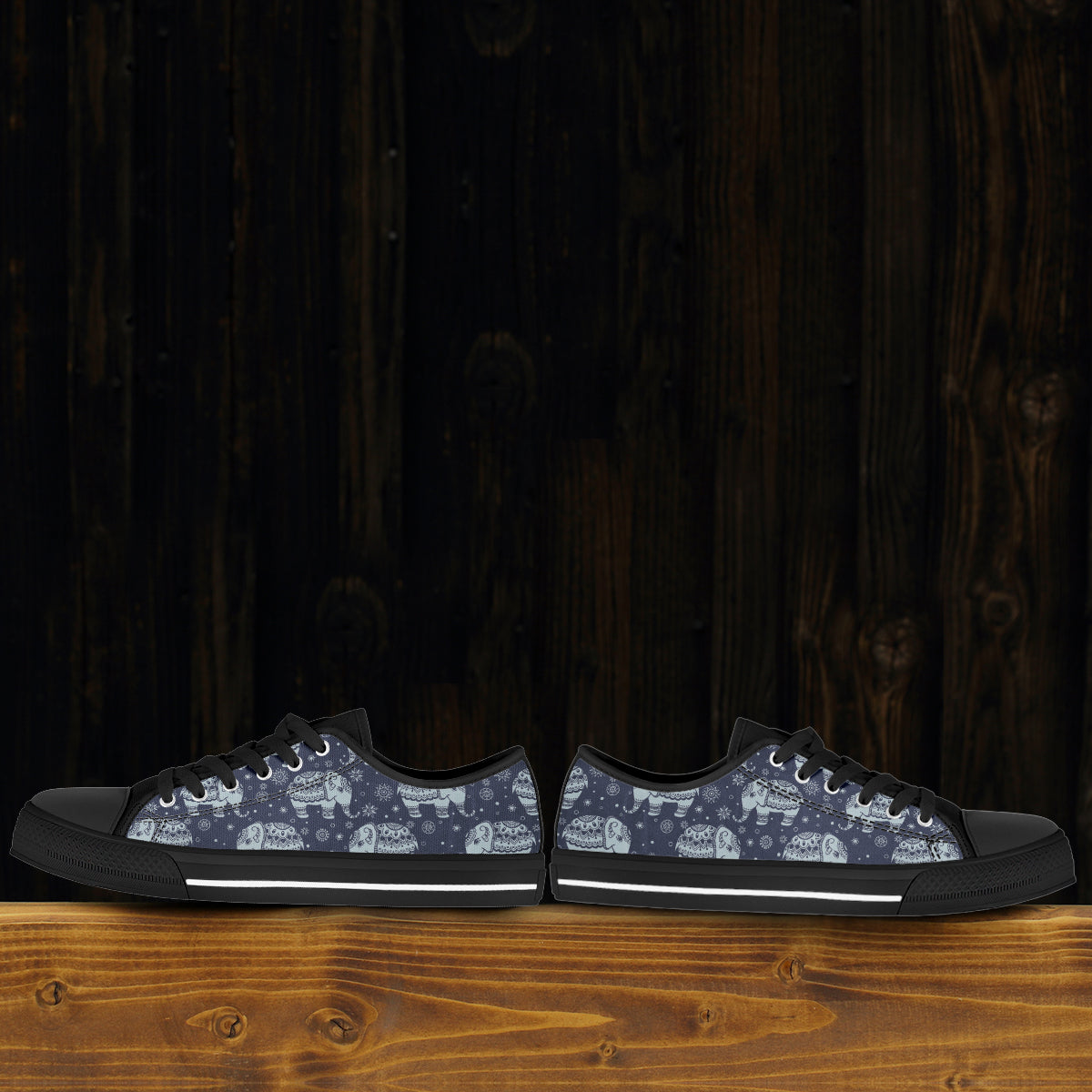 Mandala Elephant Canvas Shoes