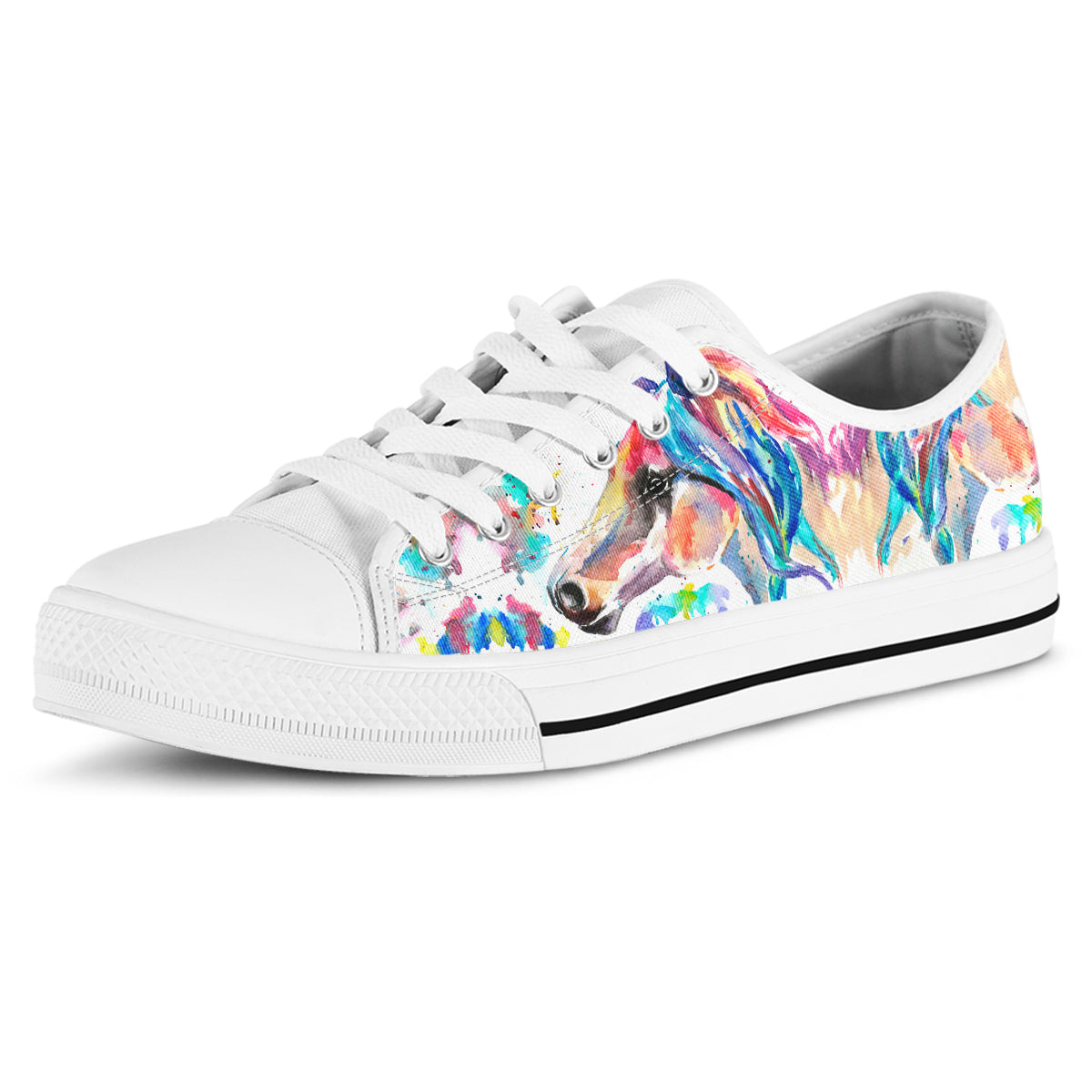 Watercolor Horse Canvas Shoes