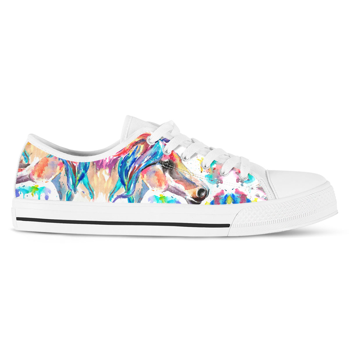 Watercolor Horse Canvas Shoes