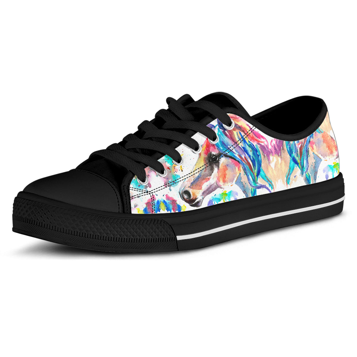 Watercolor Horse Canvas Shoes