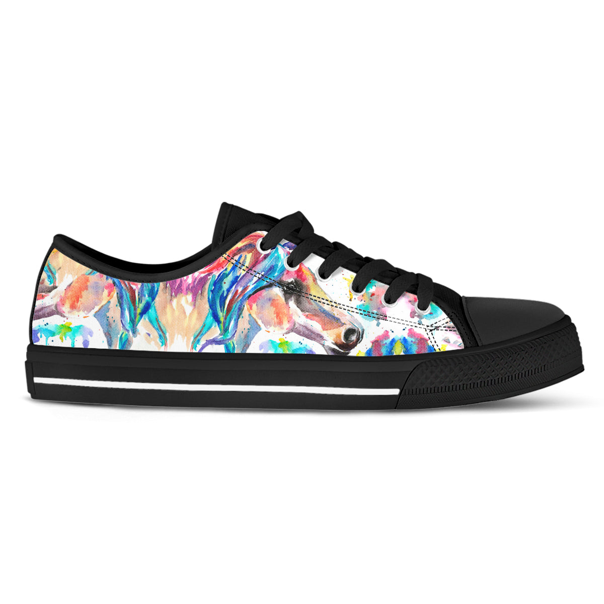 Watercolor Horse Canvas Shoes