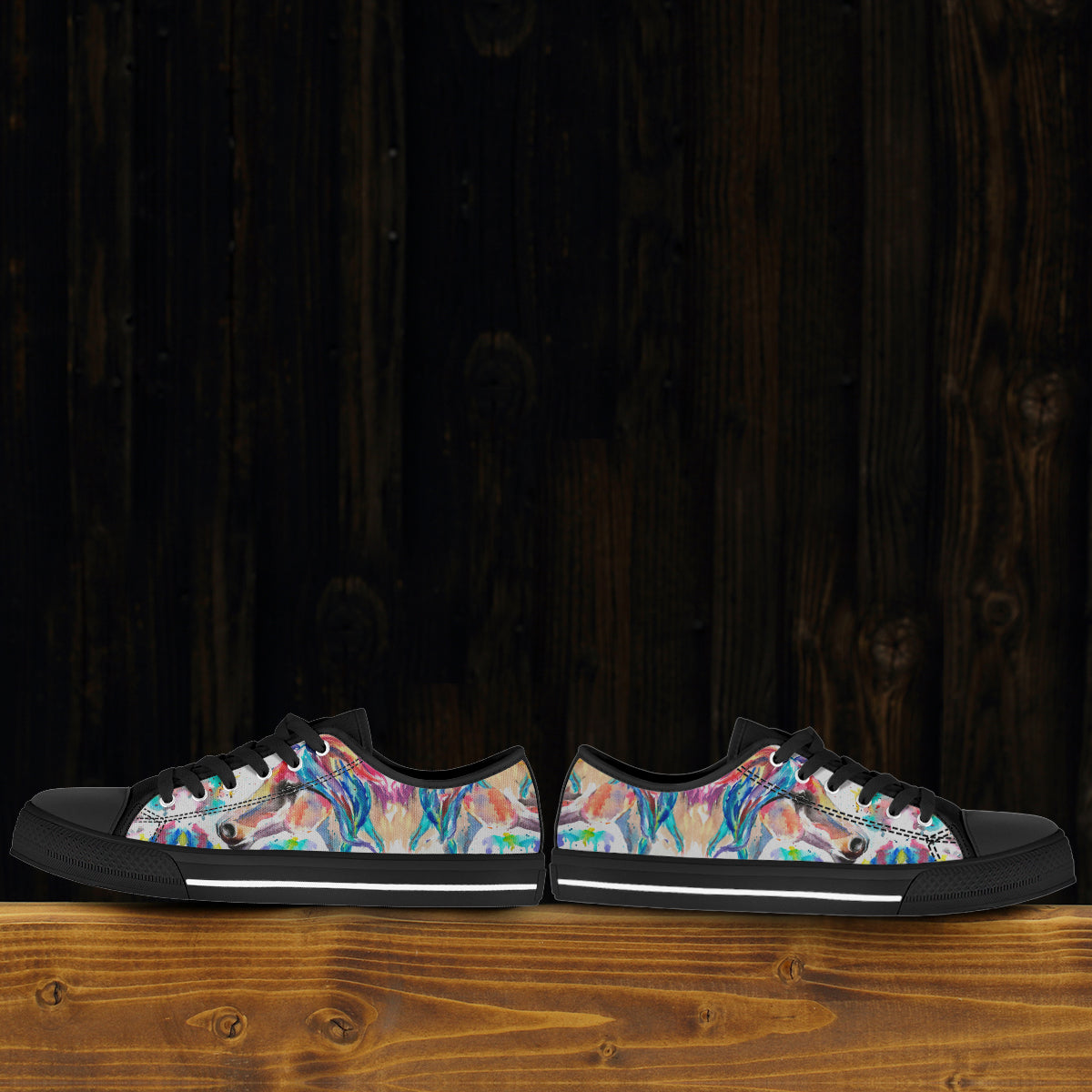 Watercolor Horse Canvas Shoes
