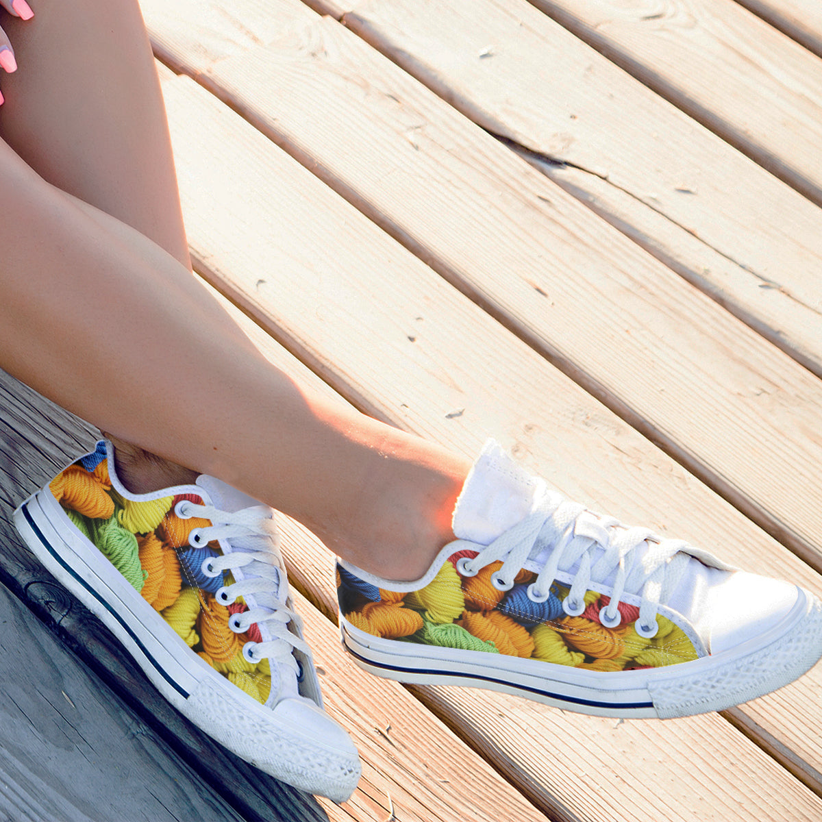 Colorful Yarn Balls Canvas Shoes