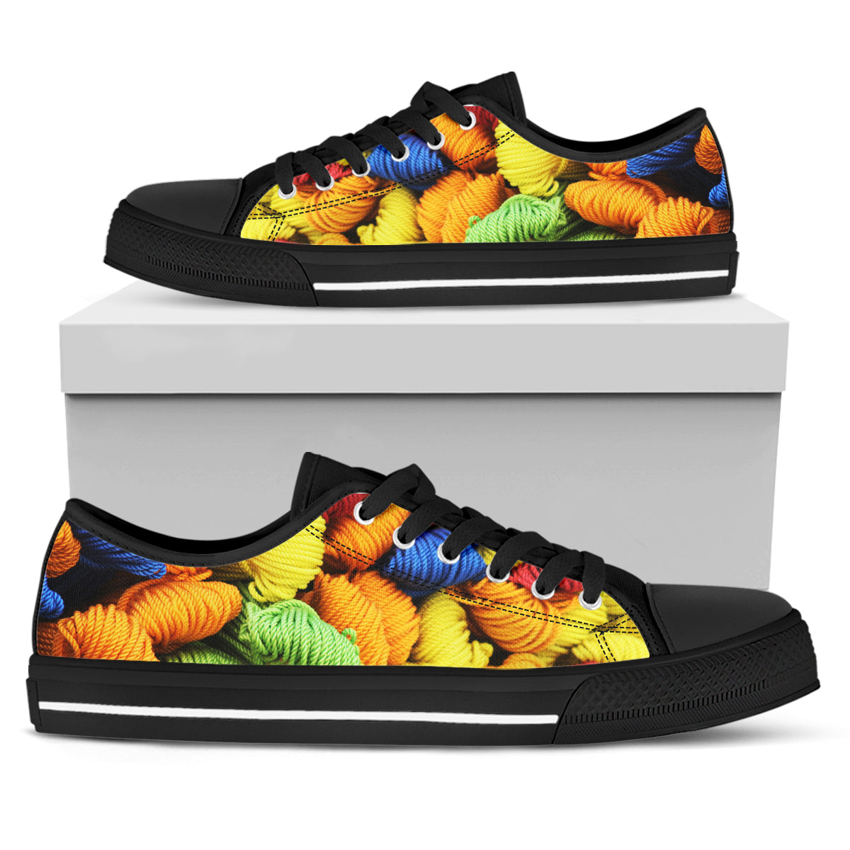 Colorful Yarn Balls Canvas Shoes