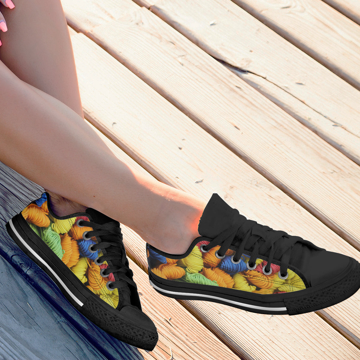 Colorful Yarn Balls Canvas Shoes