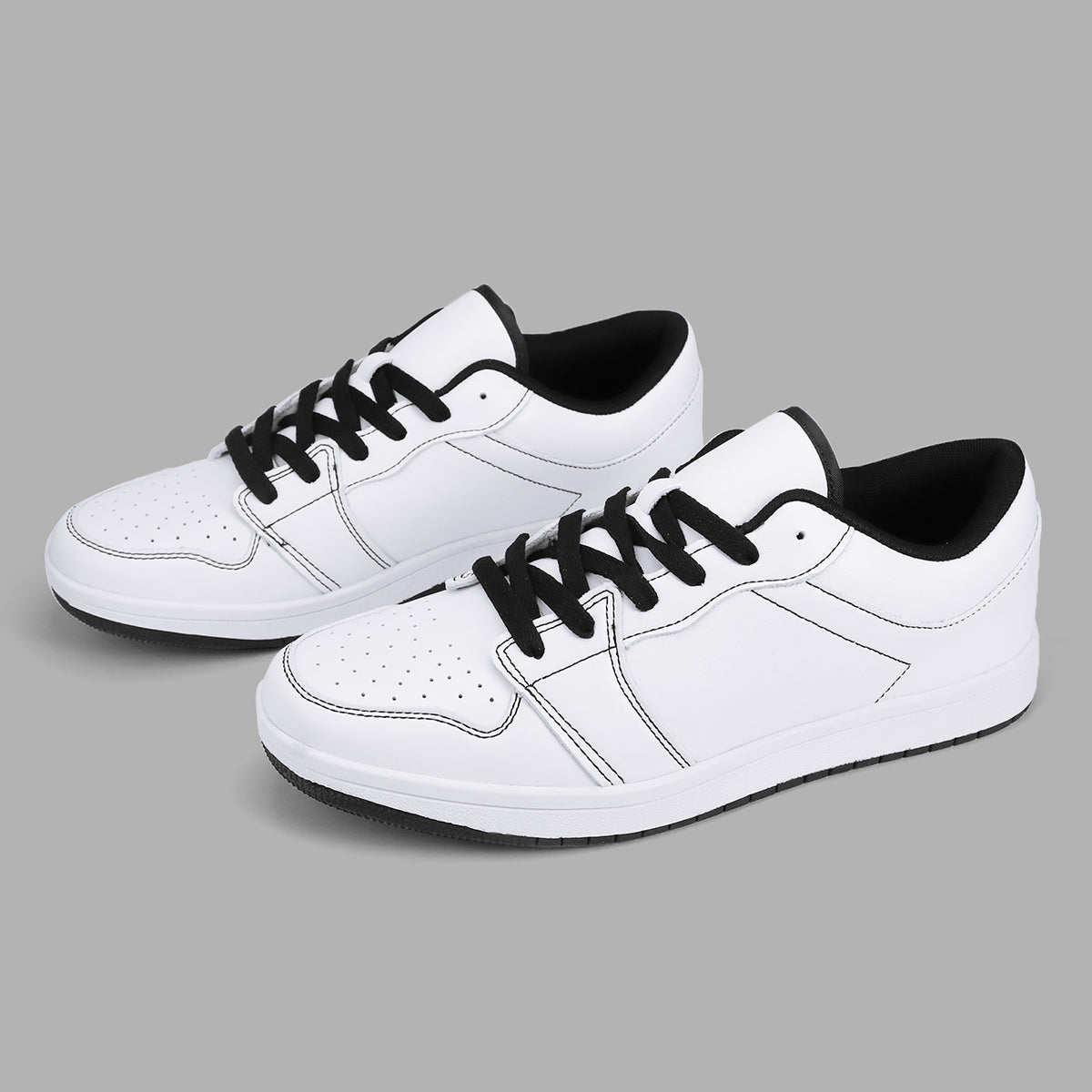 Black Low Top Leather Sneakers