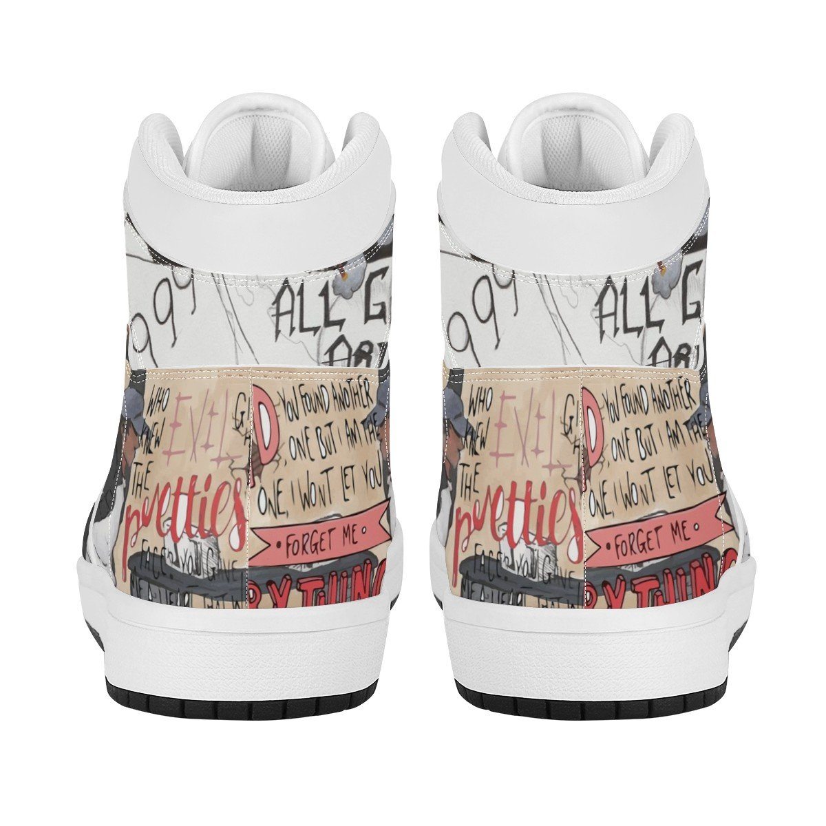 999 High Top Leather Sneaker Custom Jordan 1, Rapper, Juice Wrld, JW noxfan 