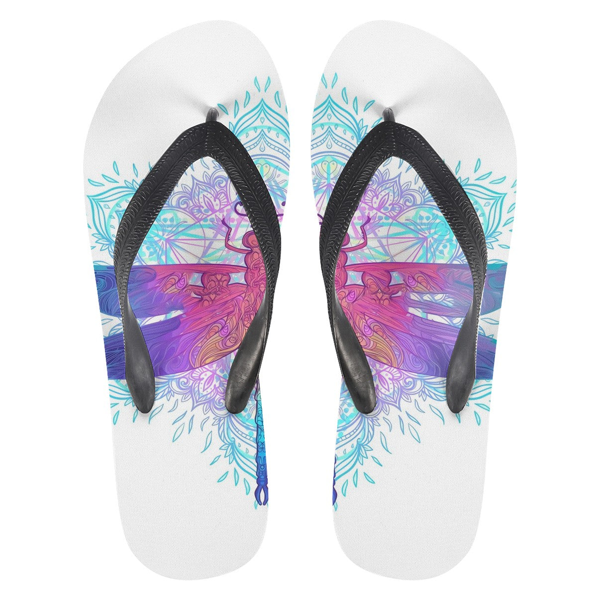 Dragonfly Mandala Custom Flip Flops