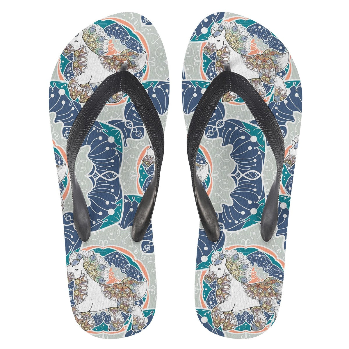 Unicorn Mandala Custom Flip Flops