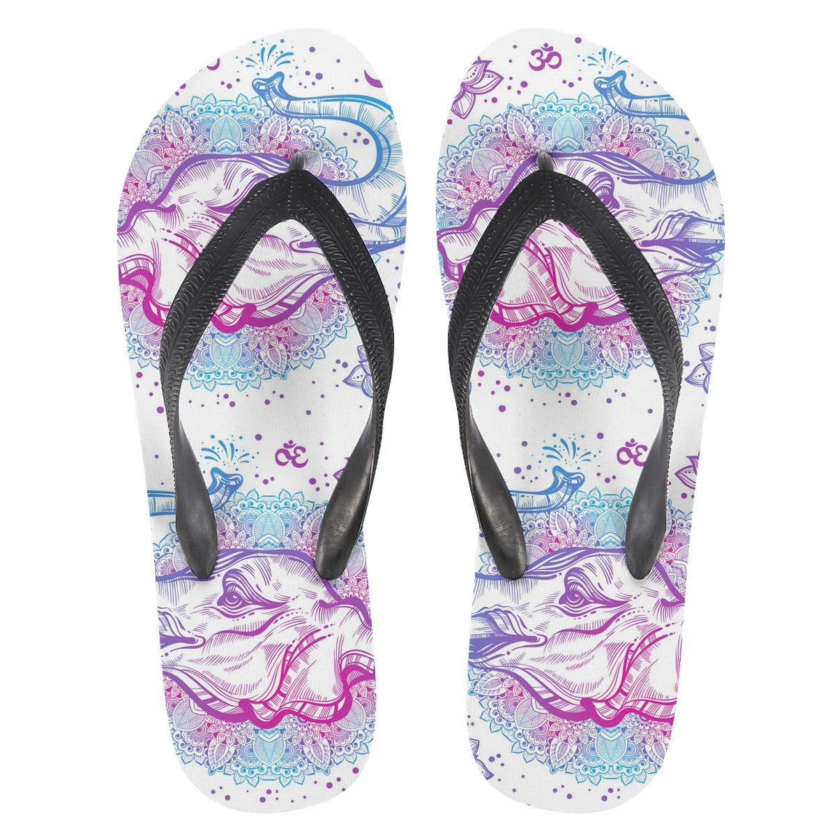 Elephant Mandala Custom Flip Flops