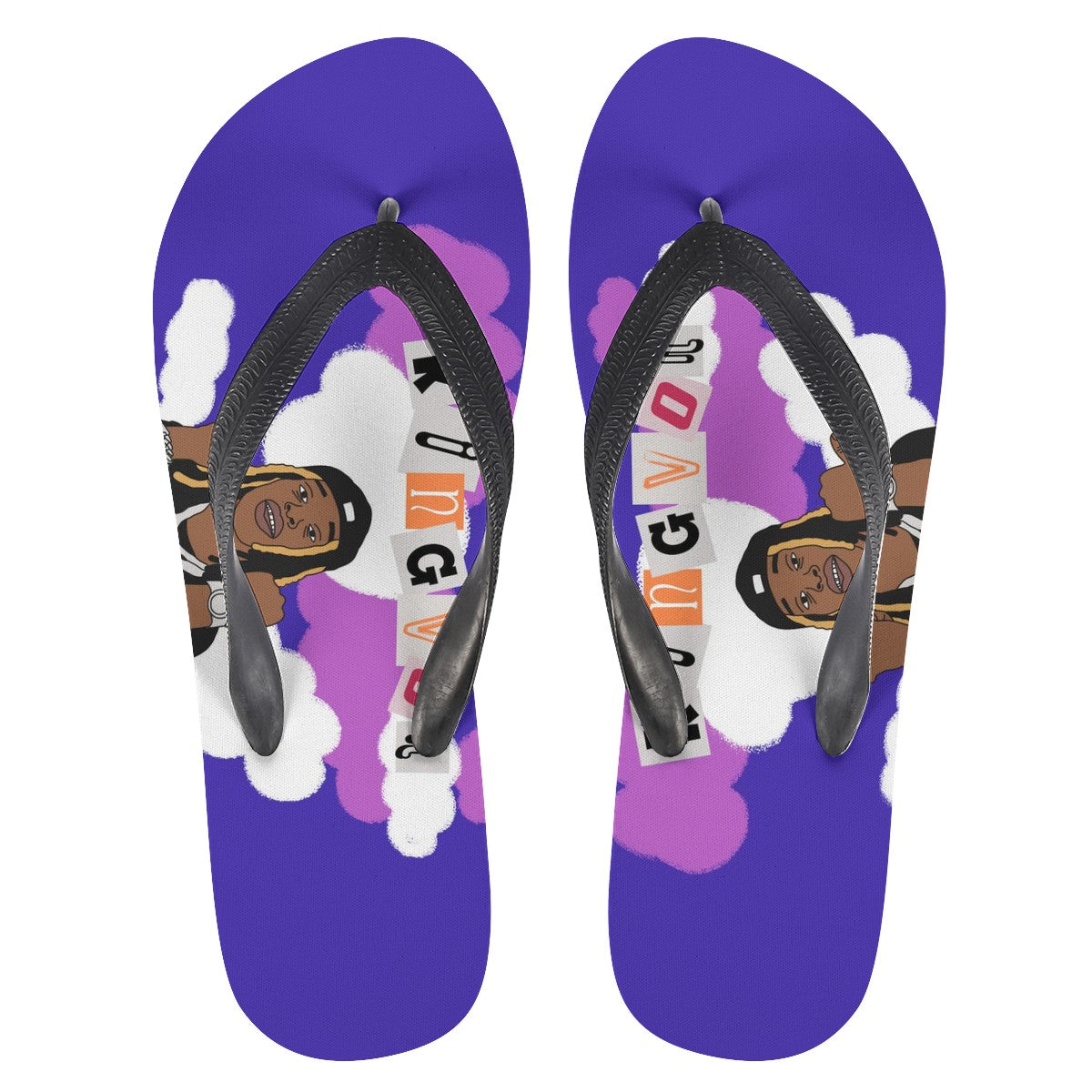 King Von Custom Flip Flops