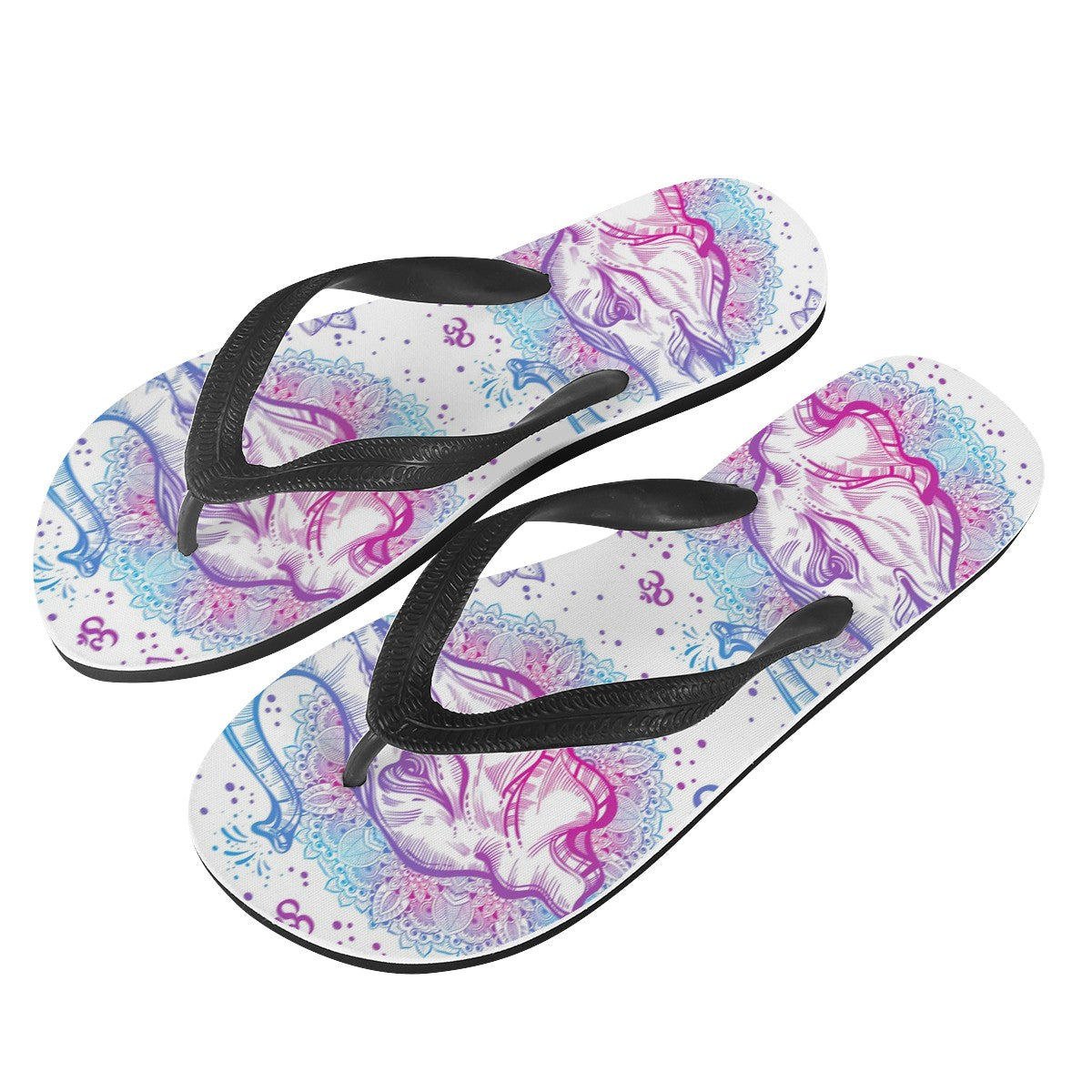 Elephant Mandala Custom Flip Flops