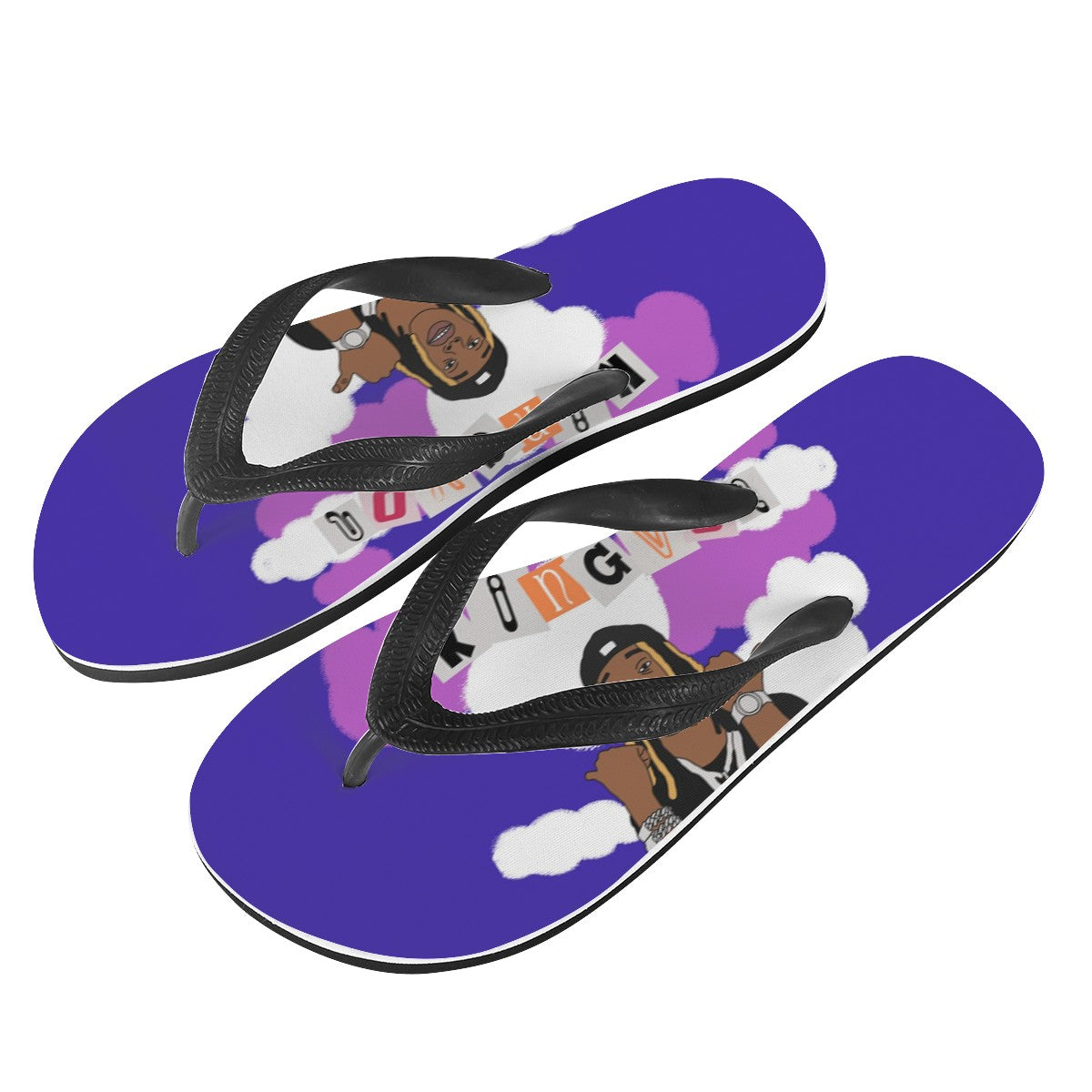King Von Custom Flip Flops