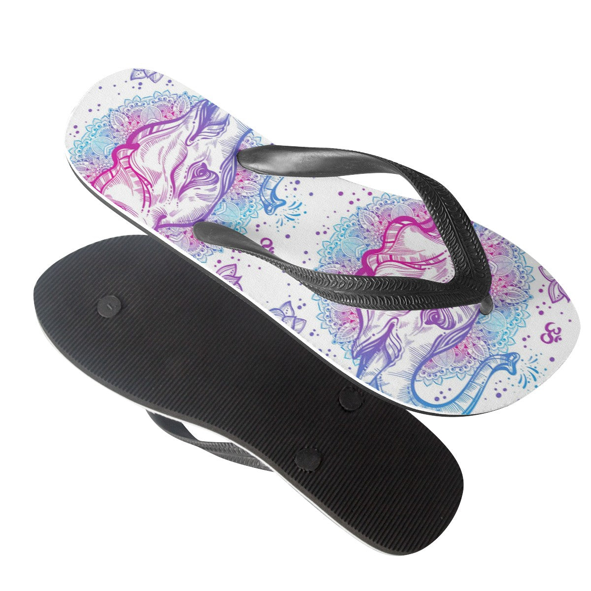 Elephant Mandala Custom Flip Flops