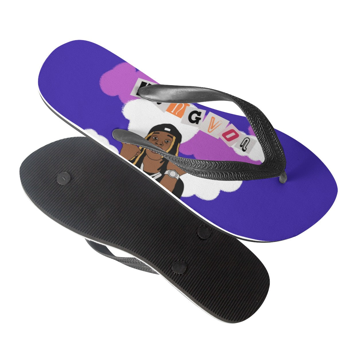 King Von Custom Flip Flops