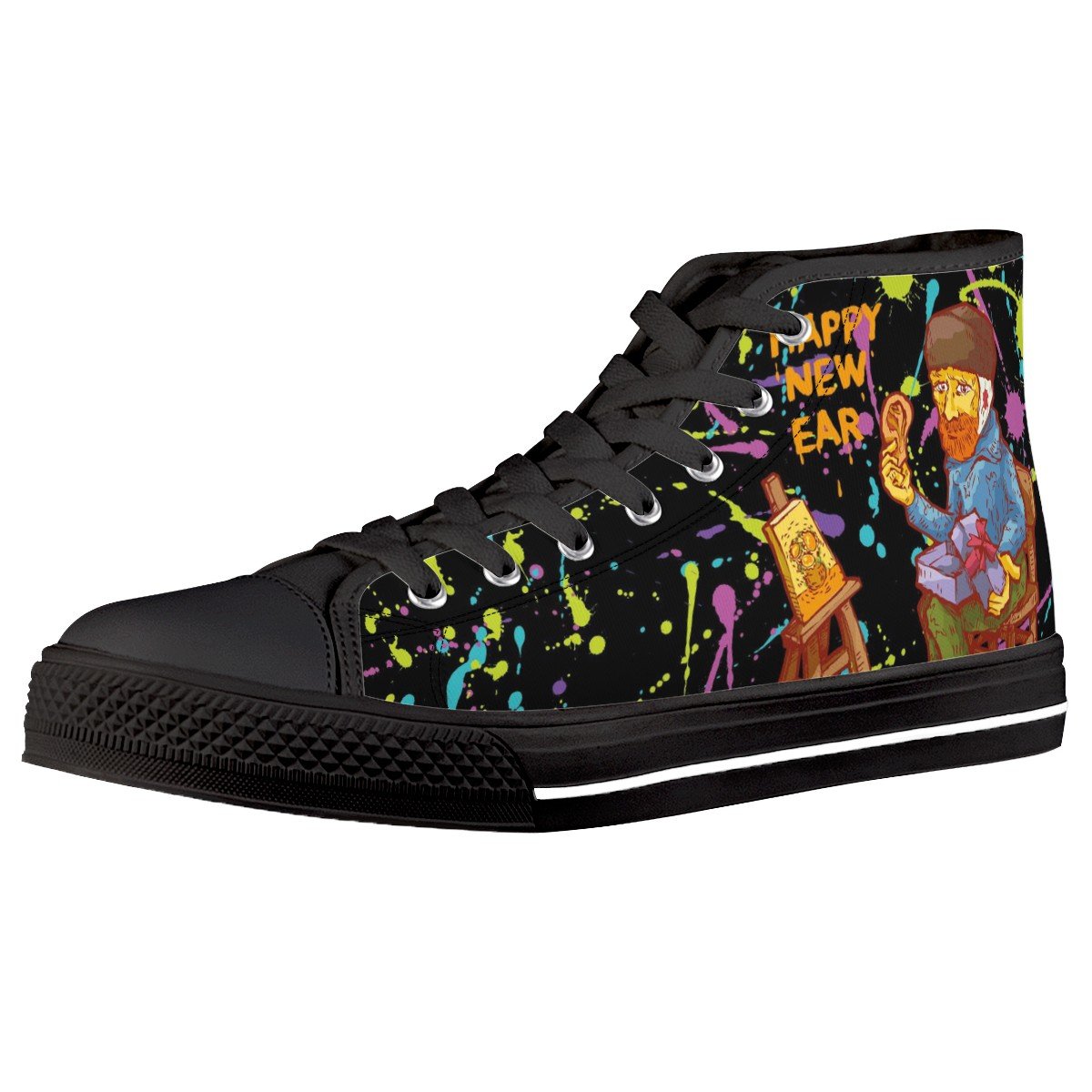Splatter Van Gogh Custom Converse Chuck Taylor High Top Canvas Shoes