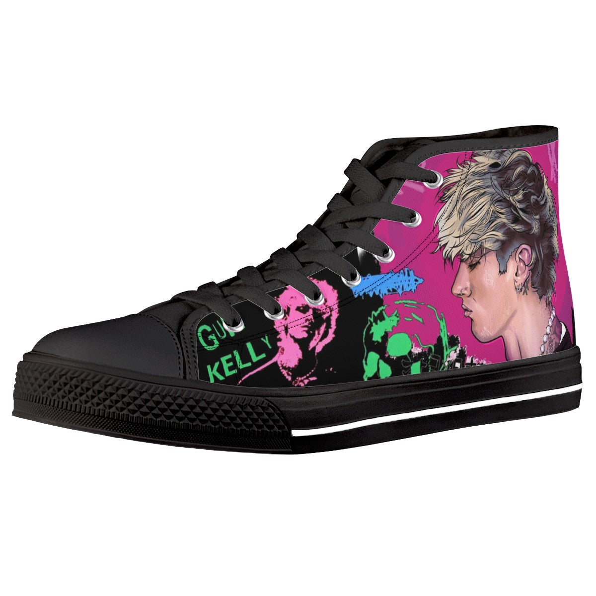 Machine Gun Kelly Custom Converse Chuck Taylor High Top Canvas Shoes