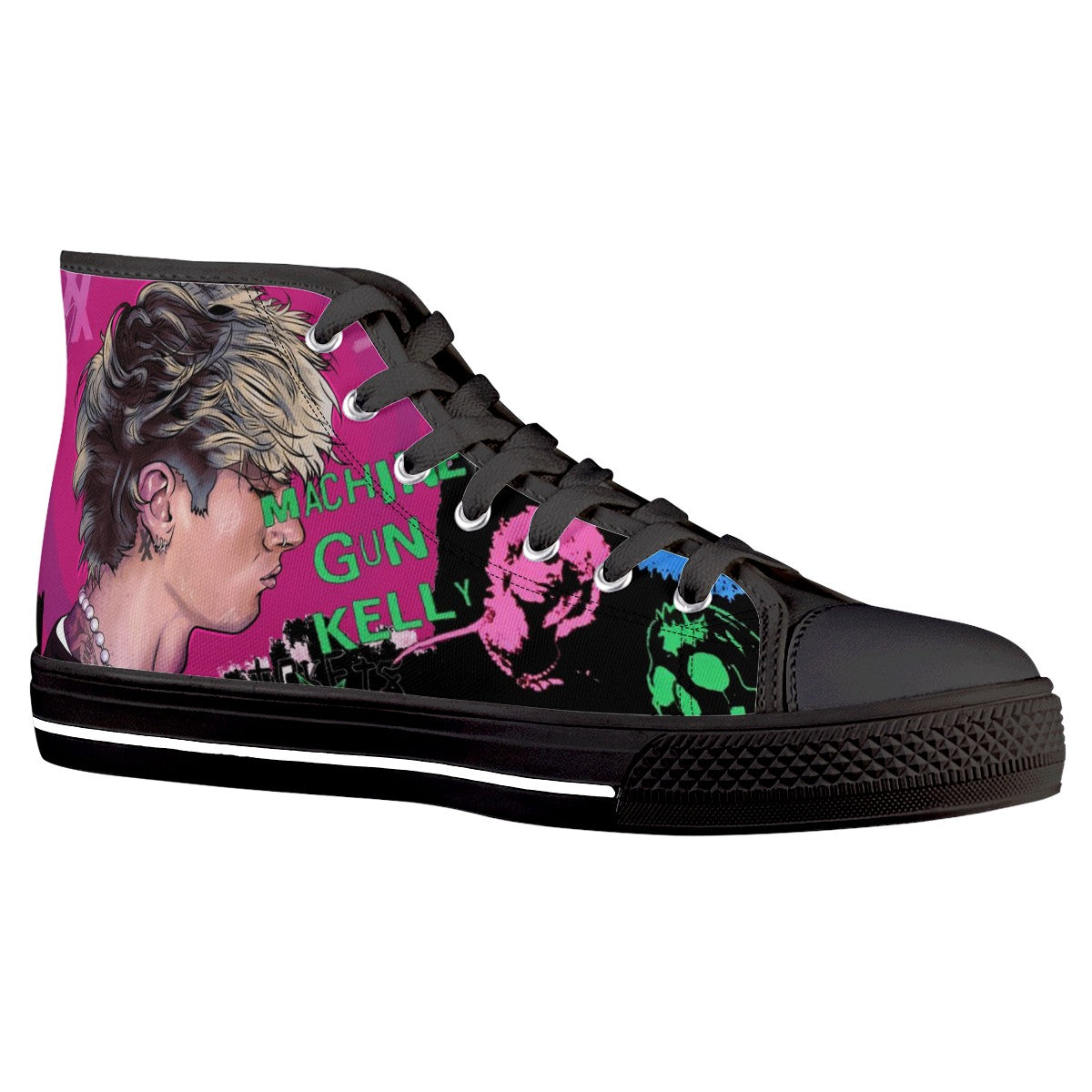 Machine Gun Kelly Custom Converse Chuck Taylor High Top Canvas Shoes