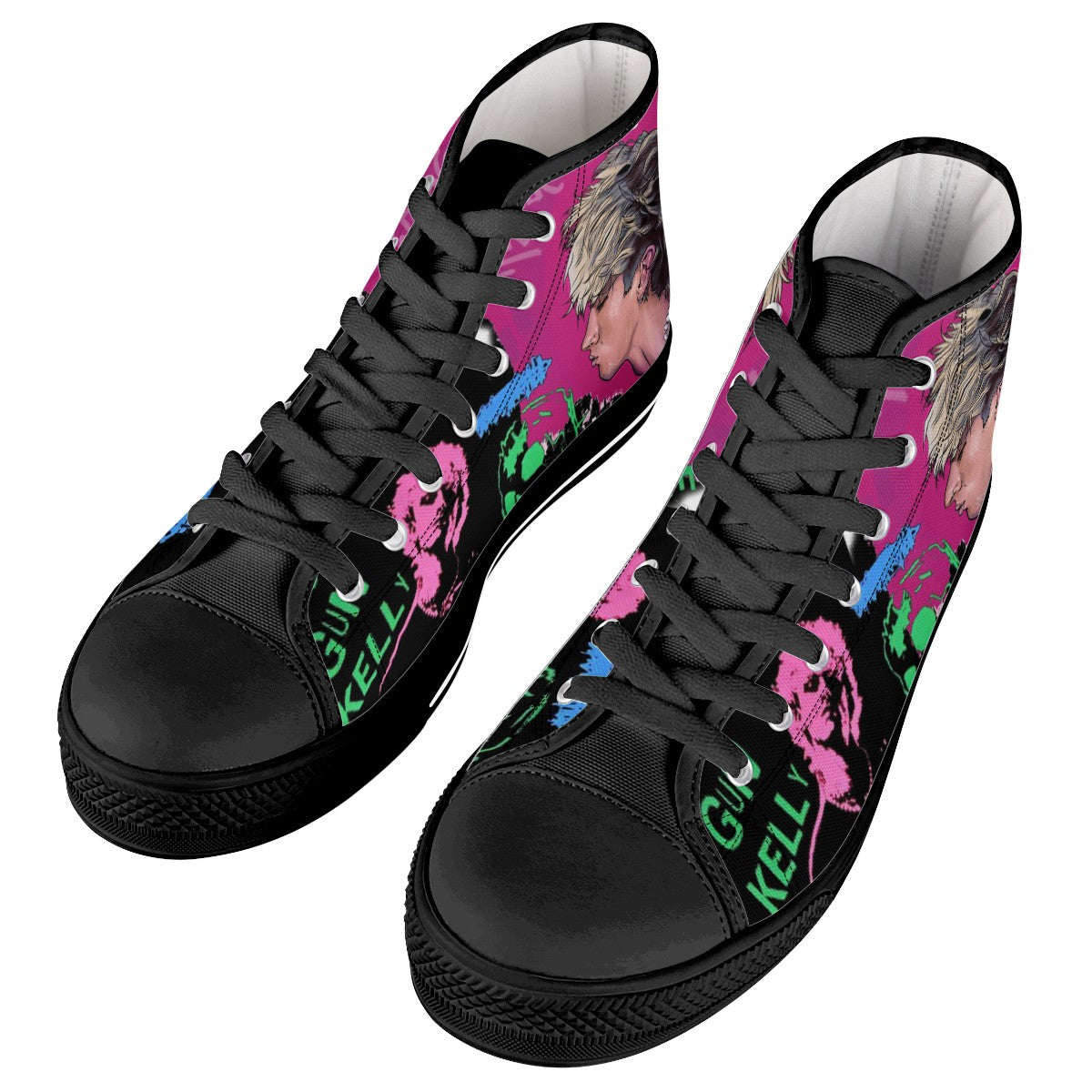 Machine Gun Kelly Custom Converse Chuck Taylor High Top Canvas Shoes