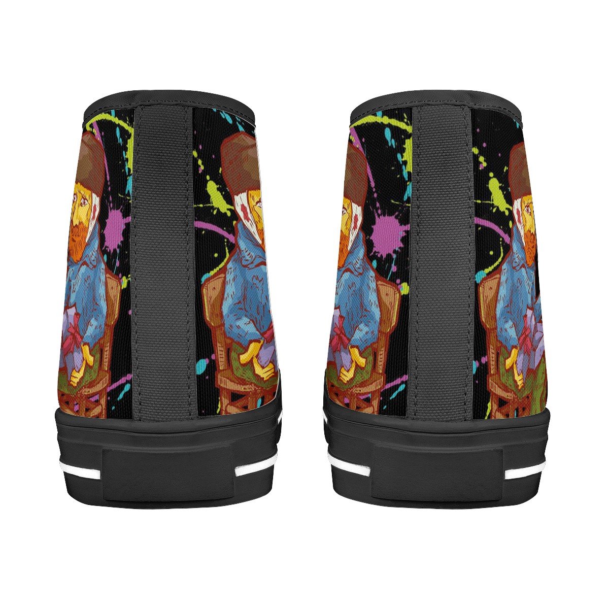Splatter Van Gogh Custom Converse Chuck Taylor High Top Canvas Shoes