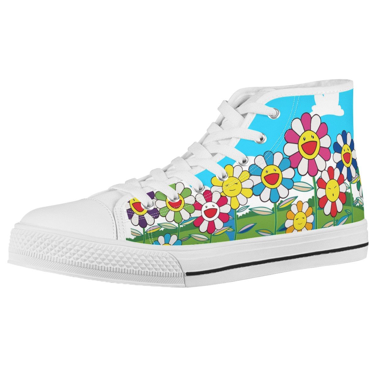 Takashi Murakami Sunflower Custom Converse Chuck Taylor High Top Canvas Shoes