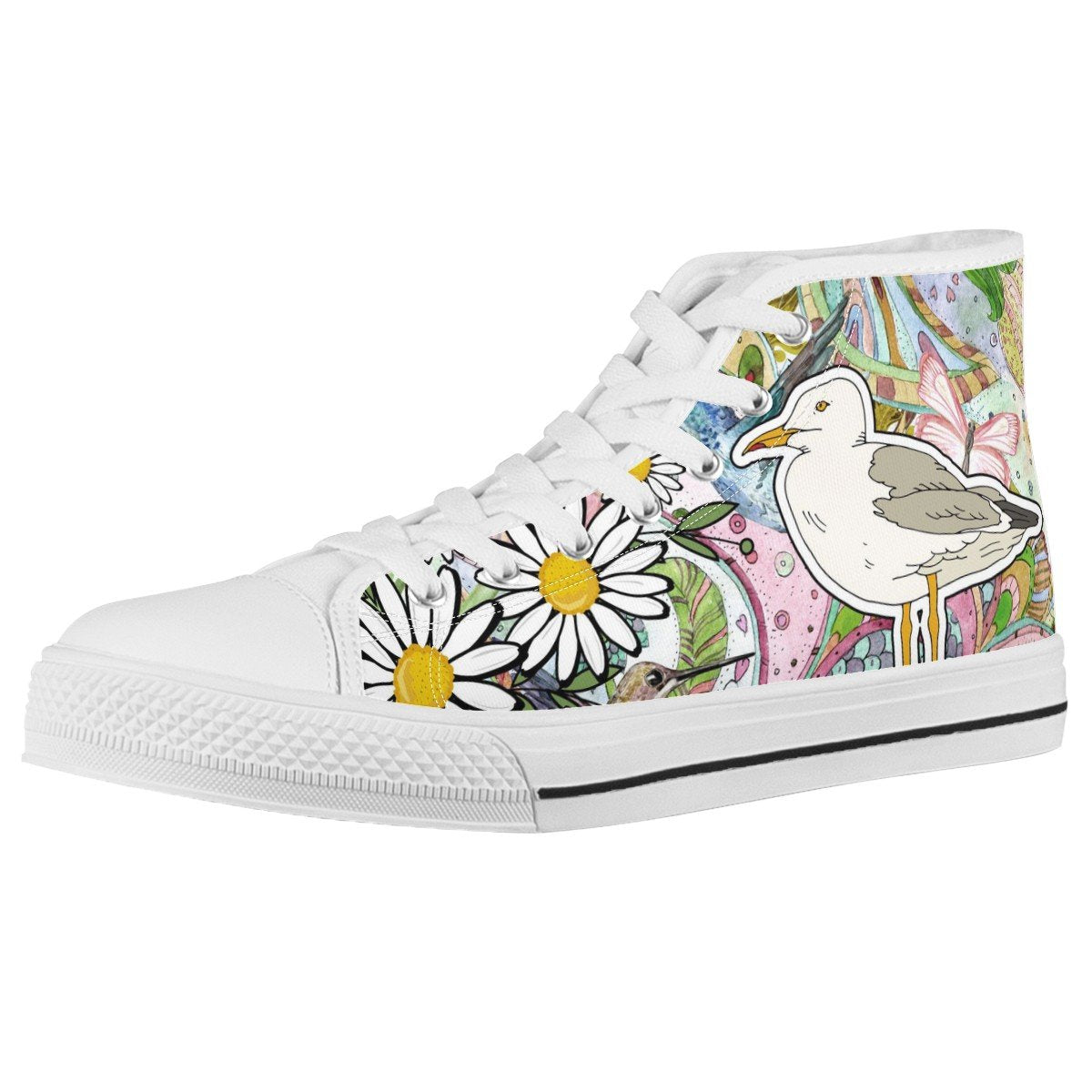 Flower Custom Converse Chuck Taylor High Top Canvas Shoes