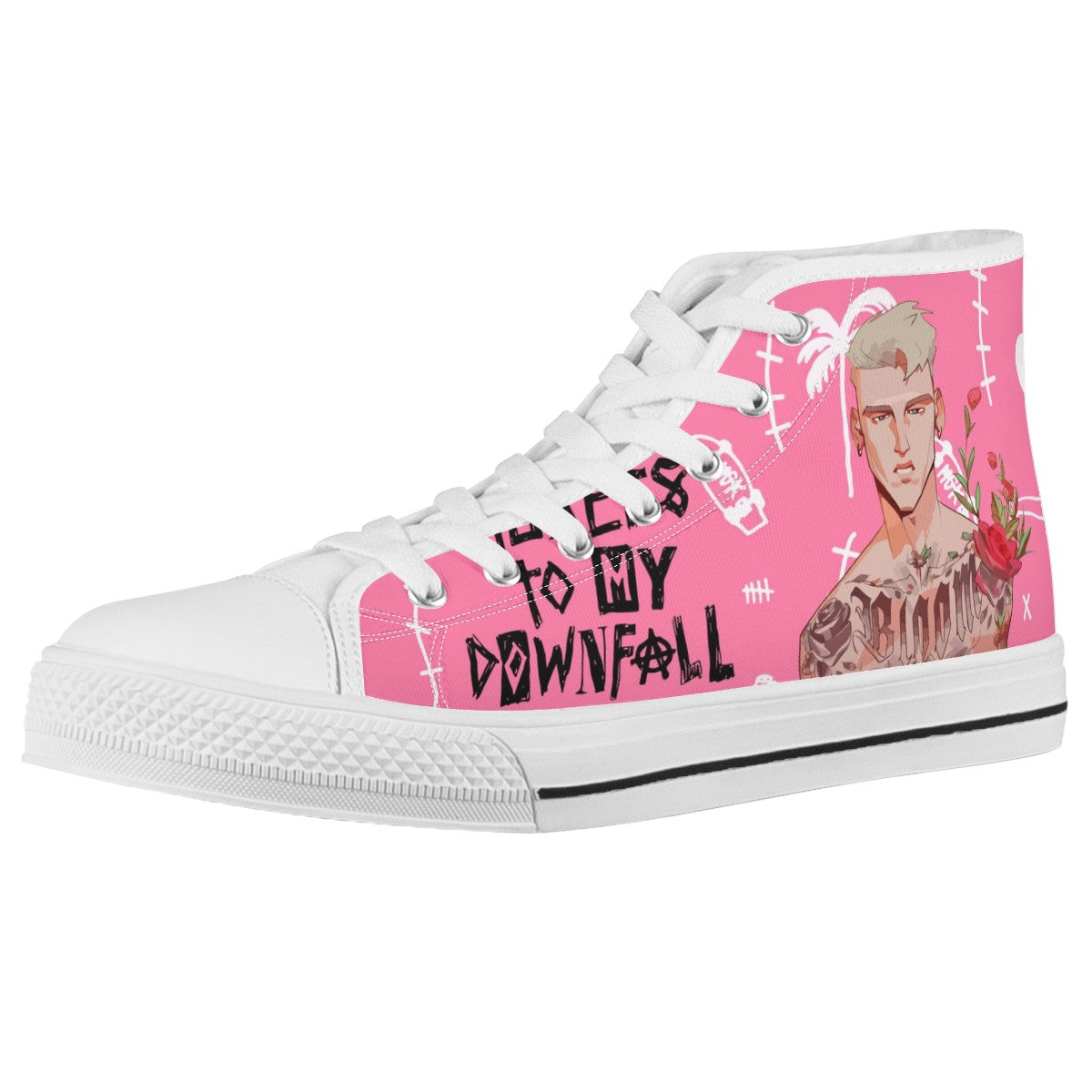Machine Gun Kelly Custom Converse Chuck Taylor High Top Canvas Shoes