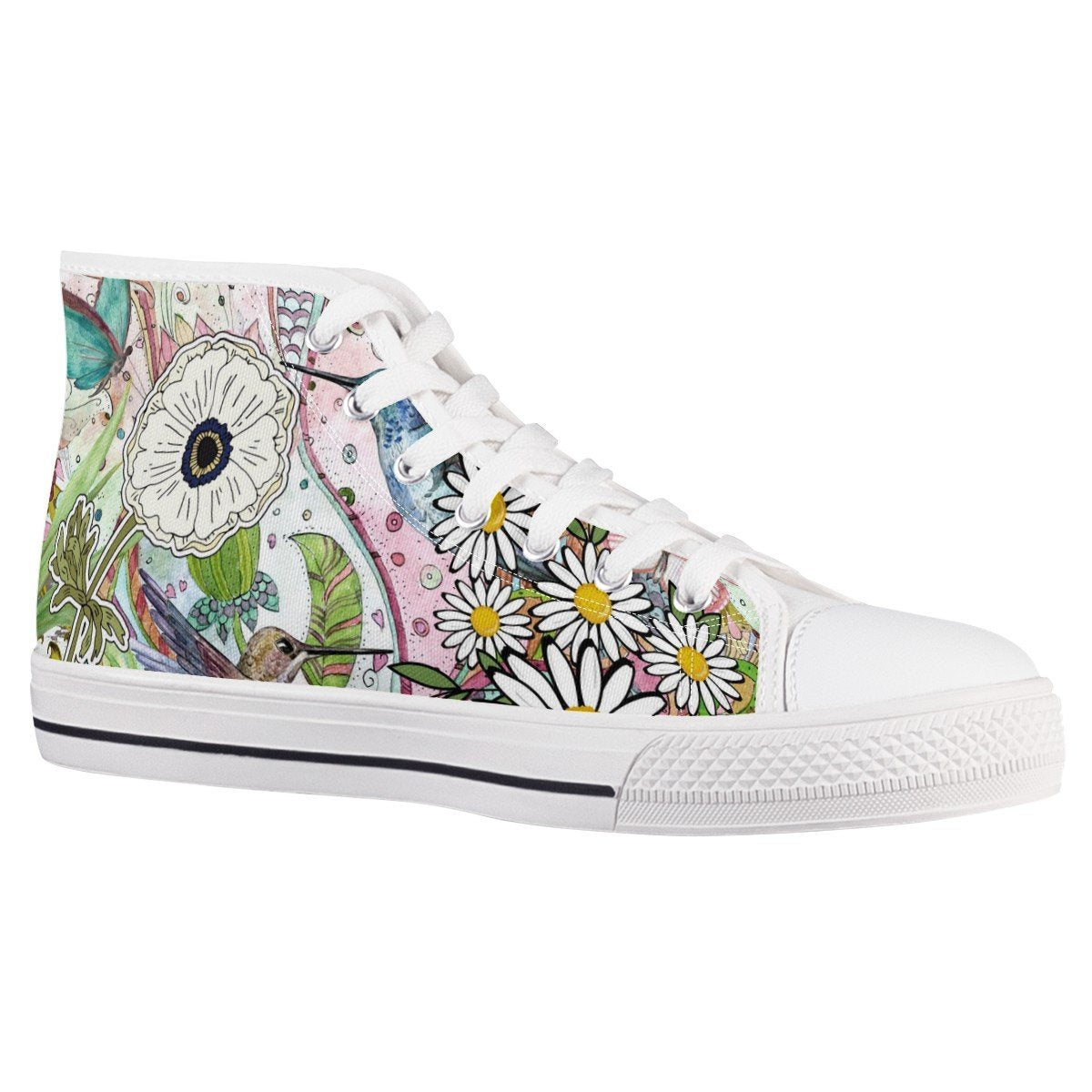 Flower Custom Converse Chuck Taylor High Top Canvas Shoes