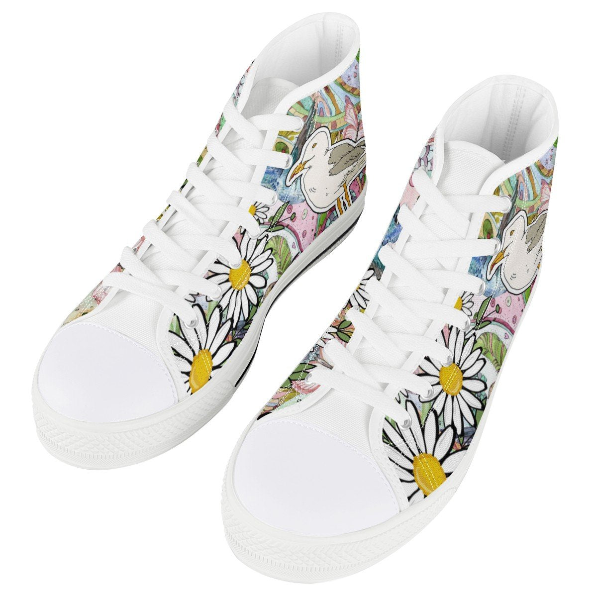 Flower Custom Converse Chuck Taylor High Top Canvas Shoes