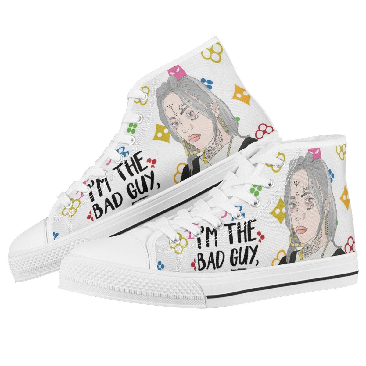 Billie Eilish Custom Converse Chuck Taylor High Top Canvas Shoes