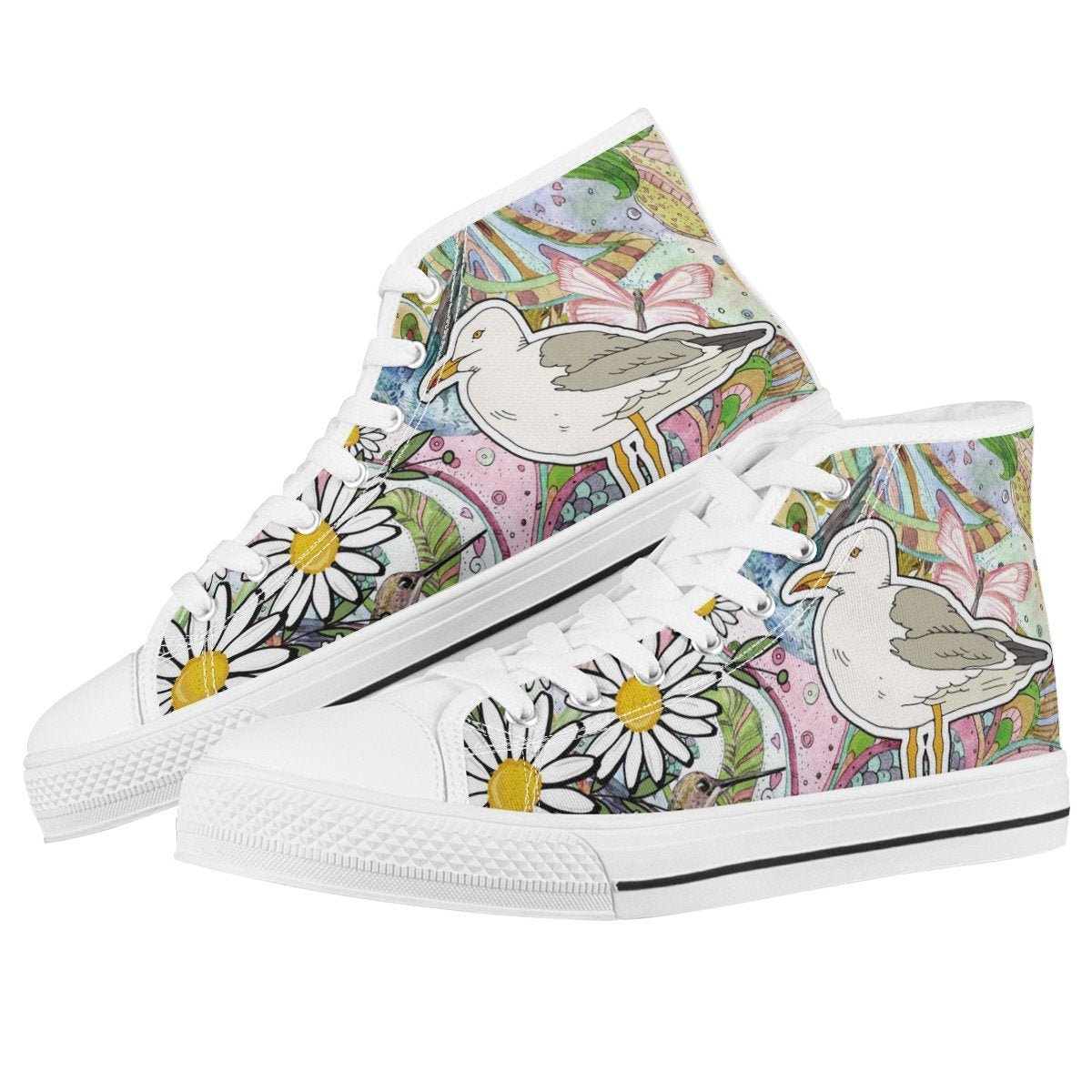 Flower Custom Converse Chuck Taylor High Top Canvas Shoes