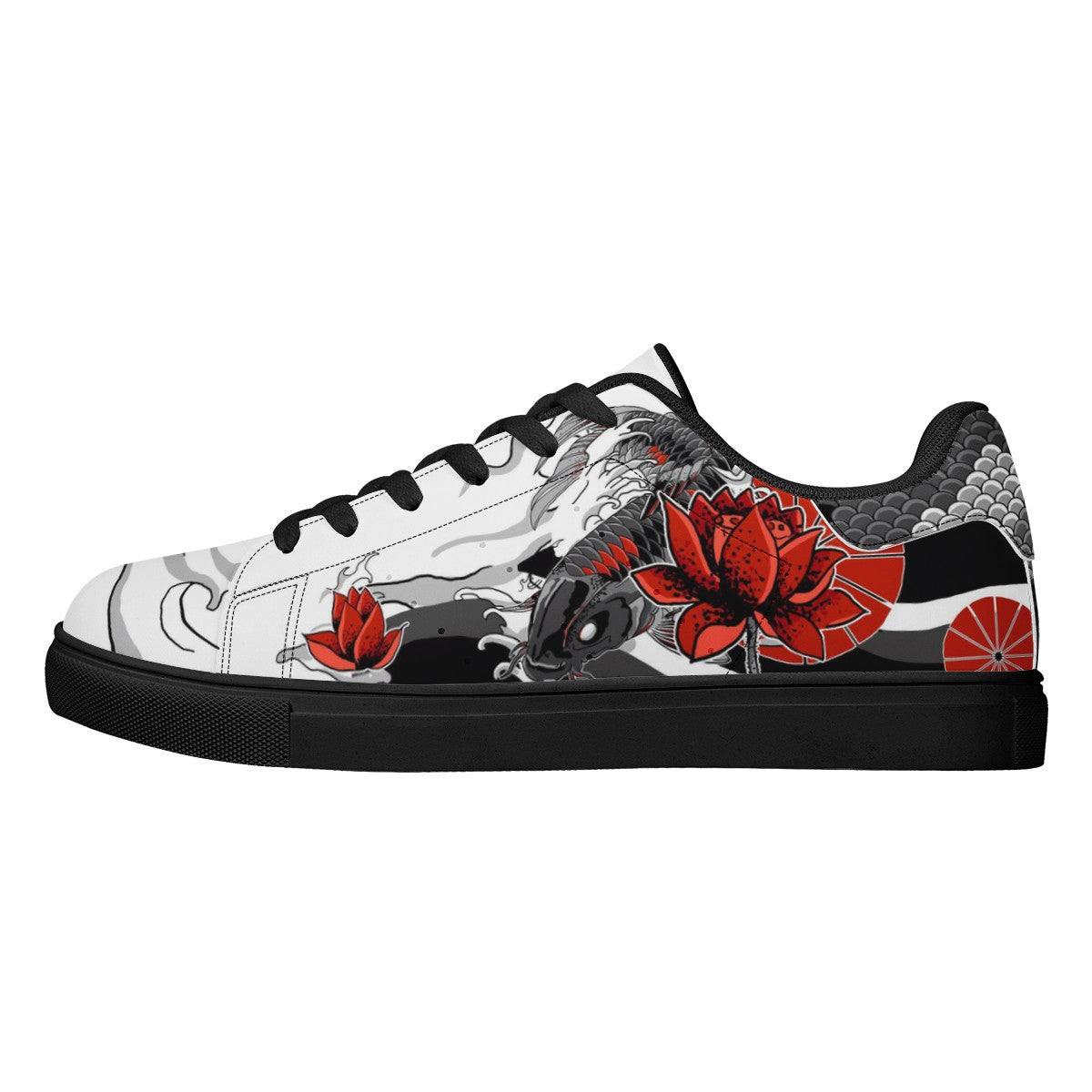 Koi Fish Low Top Leather Shoes