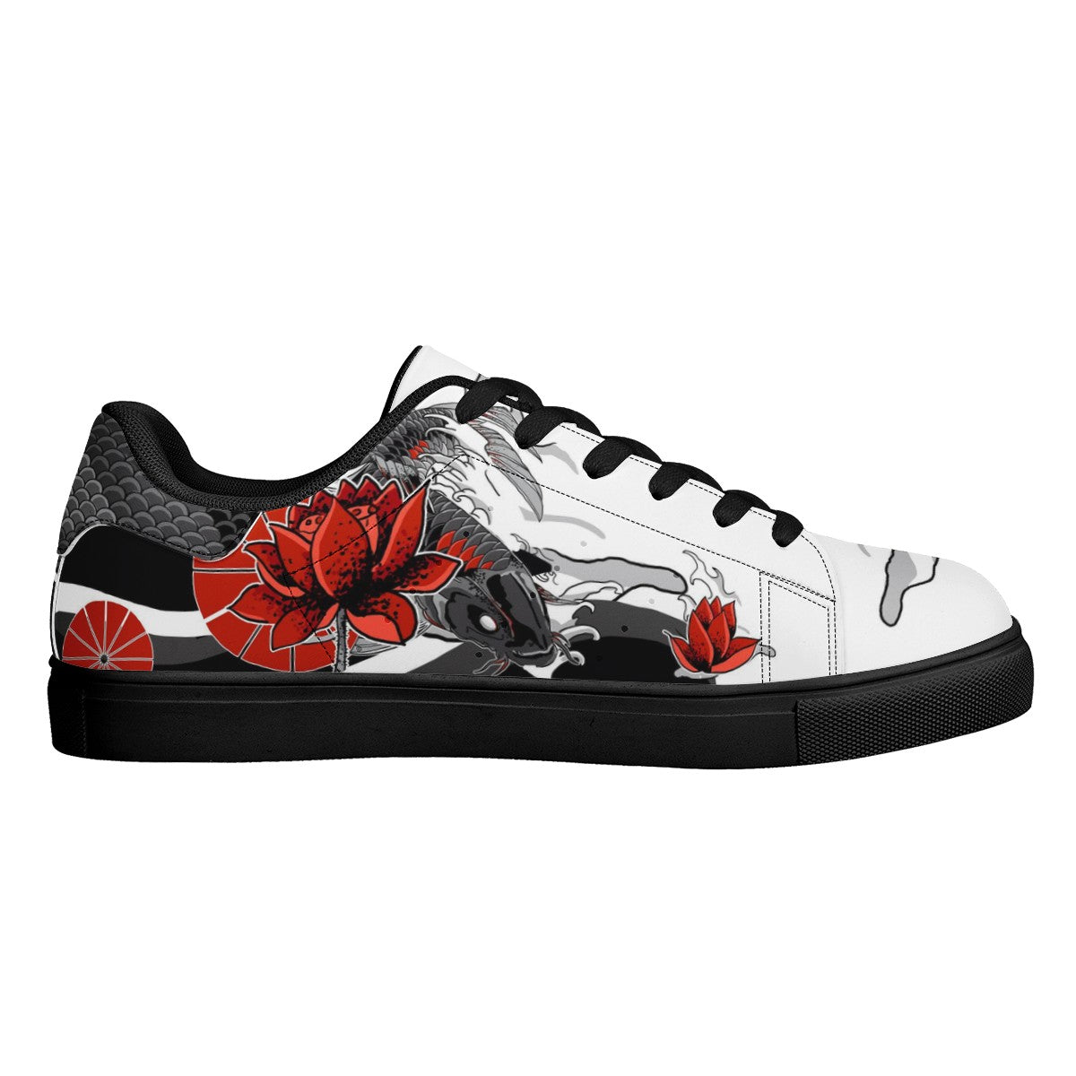 Koi Fish Low Top Leather Shoes