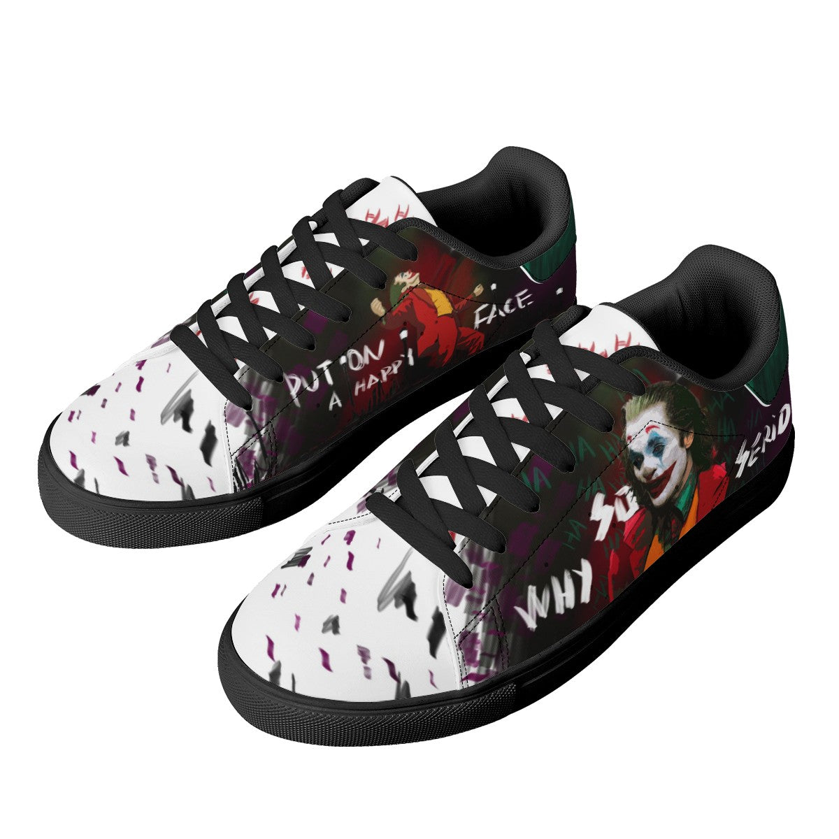 Joker Black Low Top Leather Shoes
